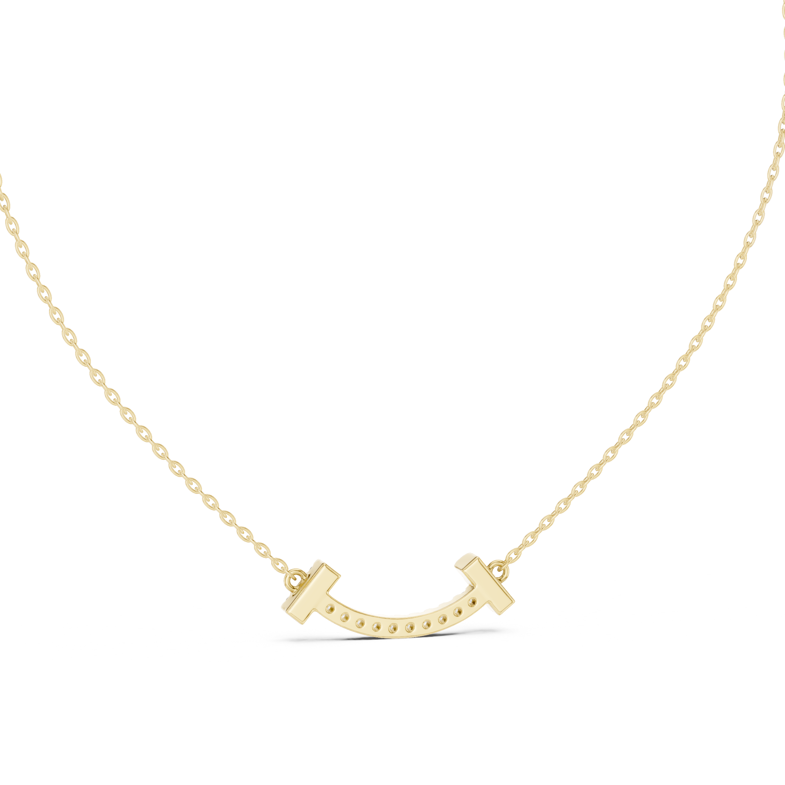 Diamond-Accented Smile Bar pendant