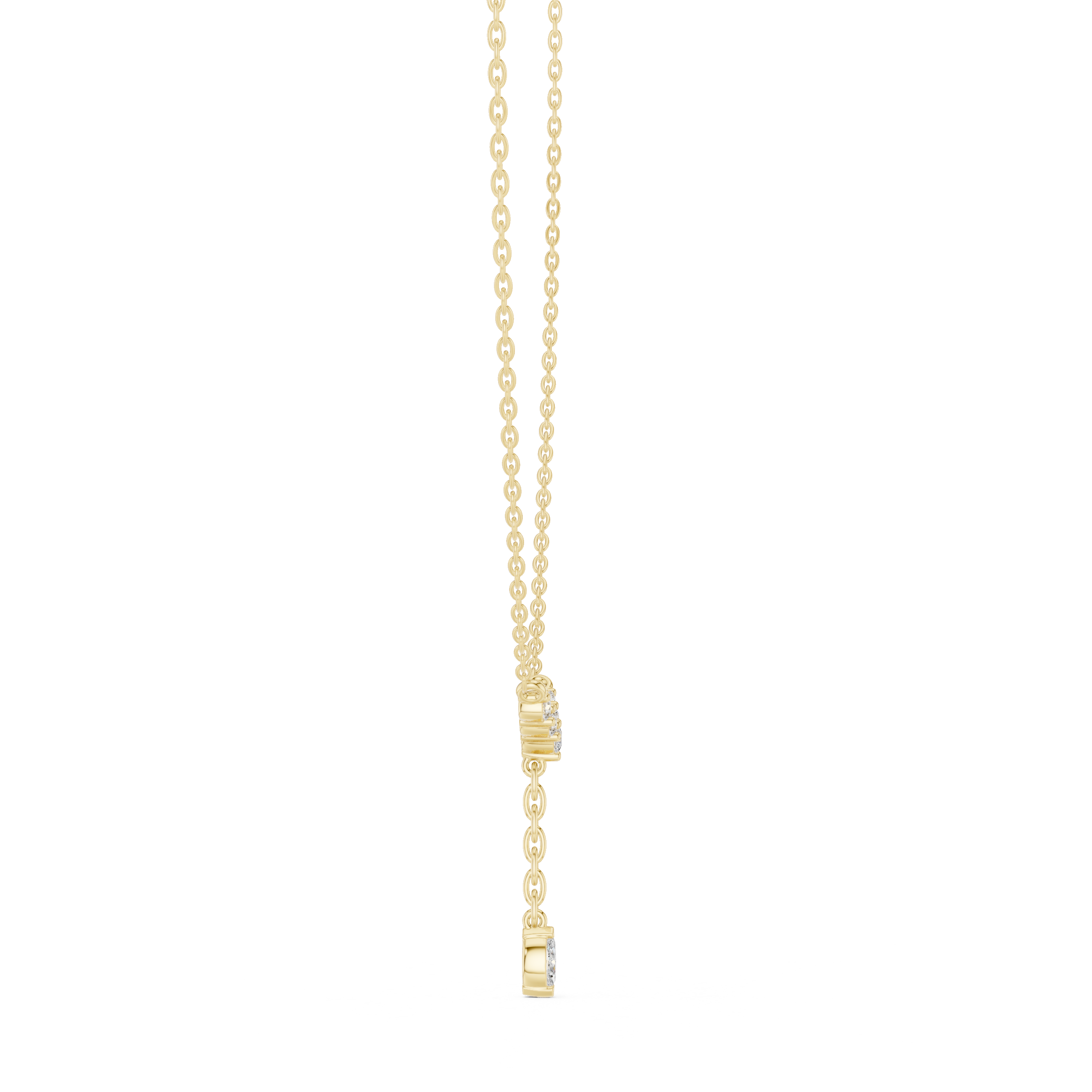 Delicate Y-Drop pendant with Marquise and Round Diamonds