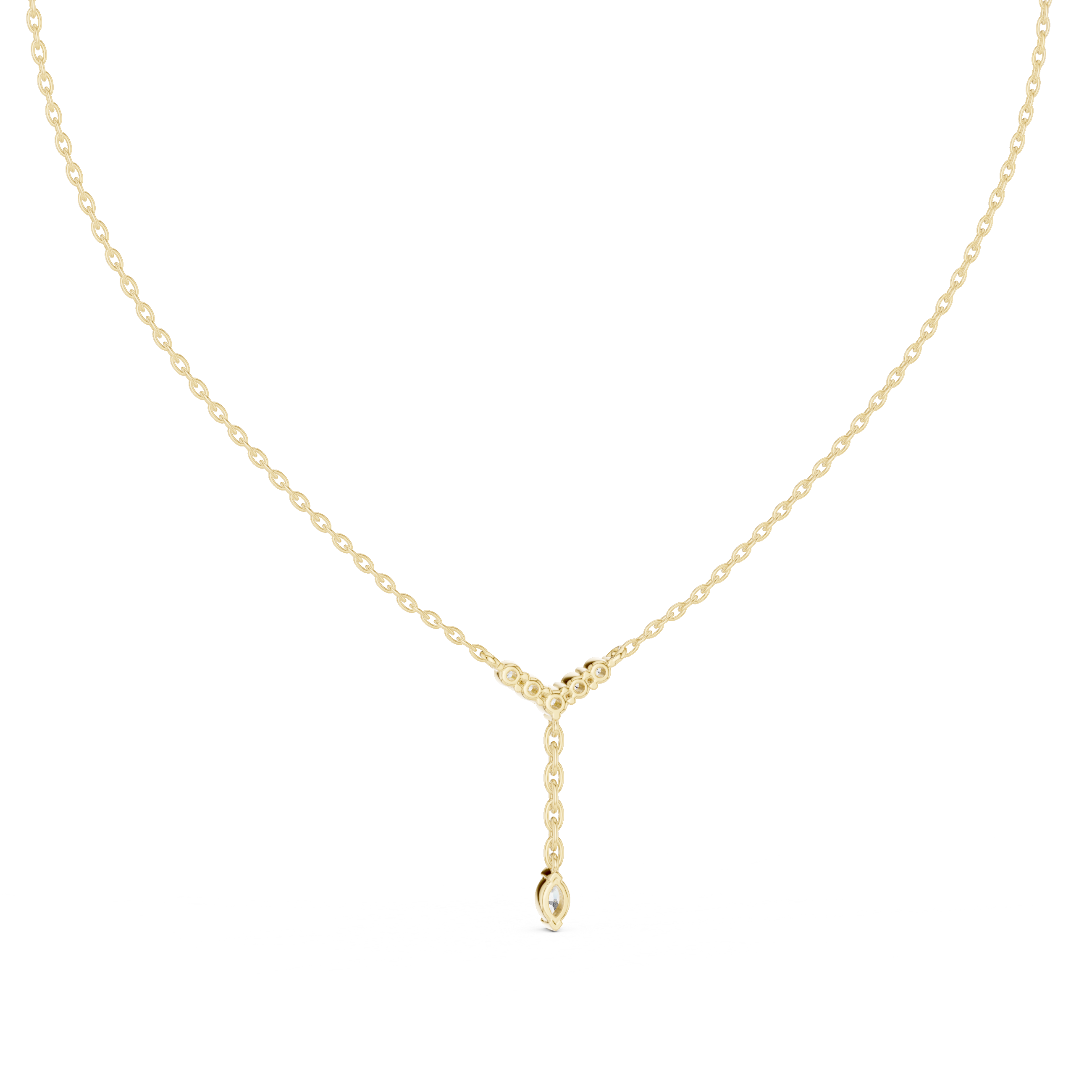 Delicate Y-Drop pendant with Marquise and Round Diamonds