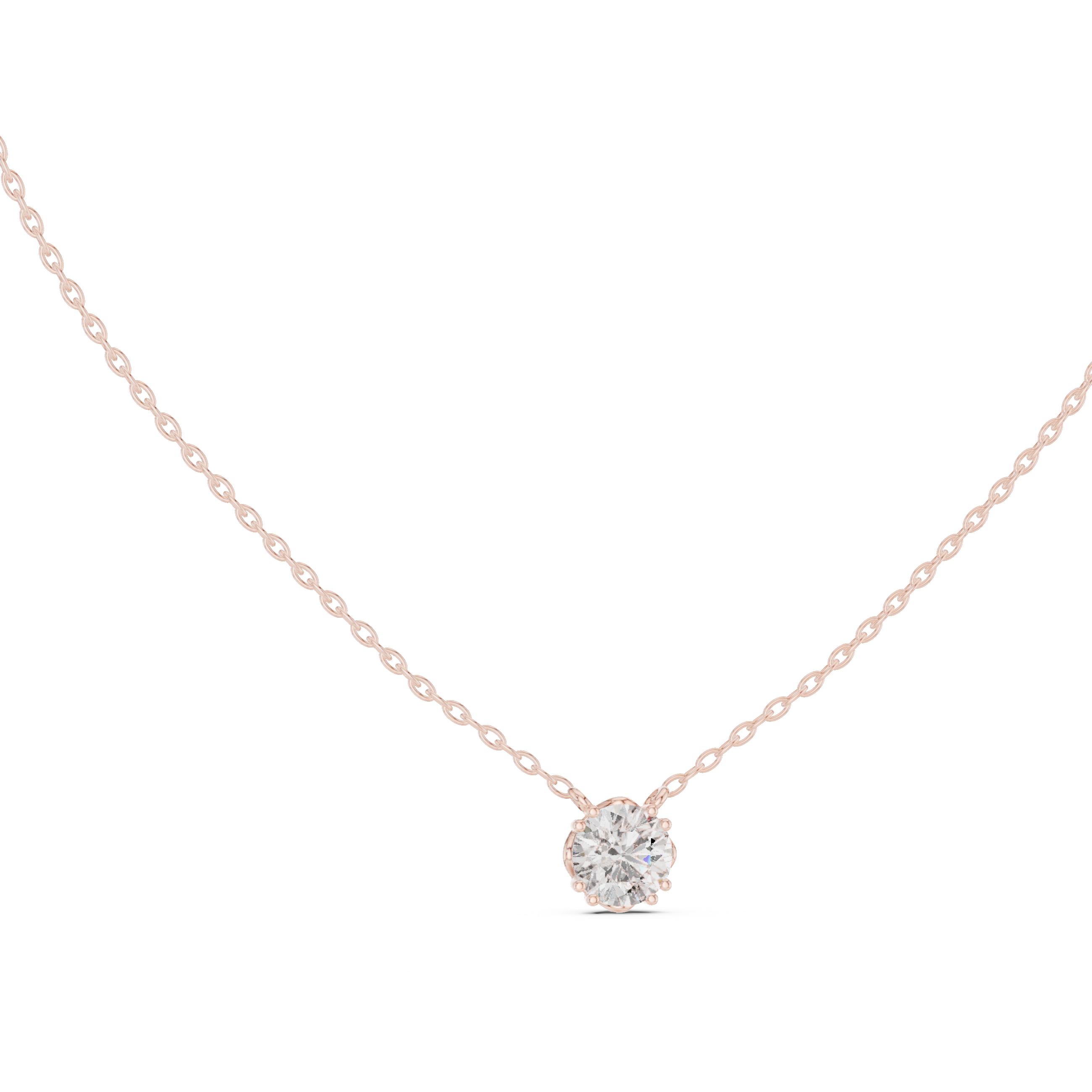Solitaire Pendant with Round Brilliant-Cut Diamond