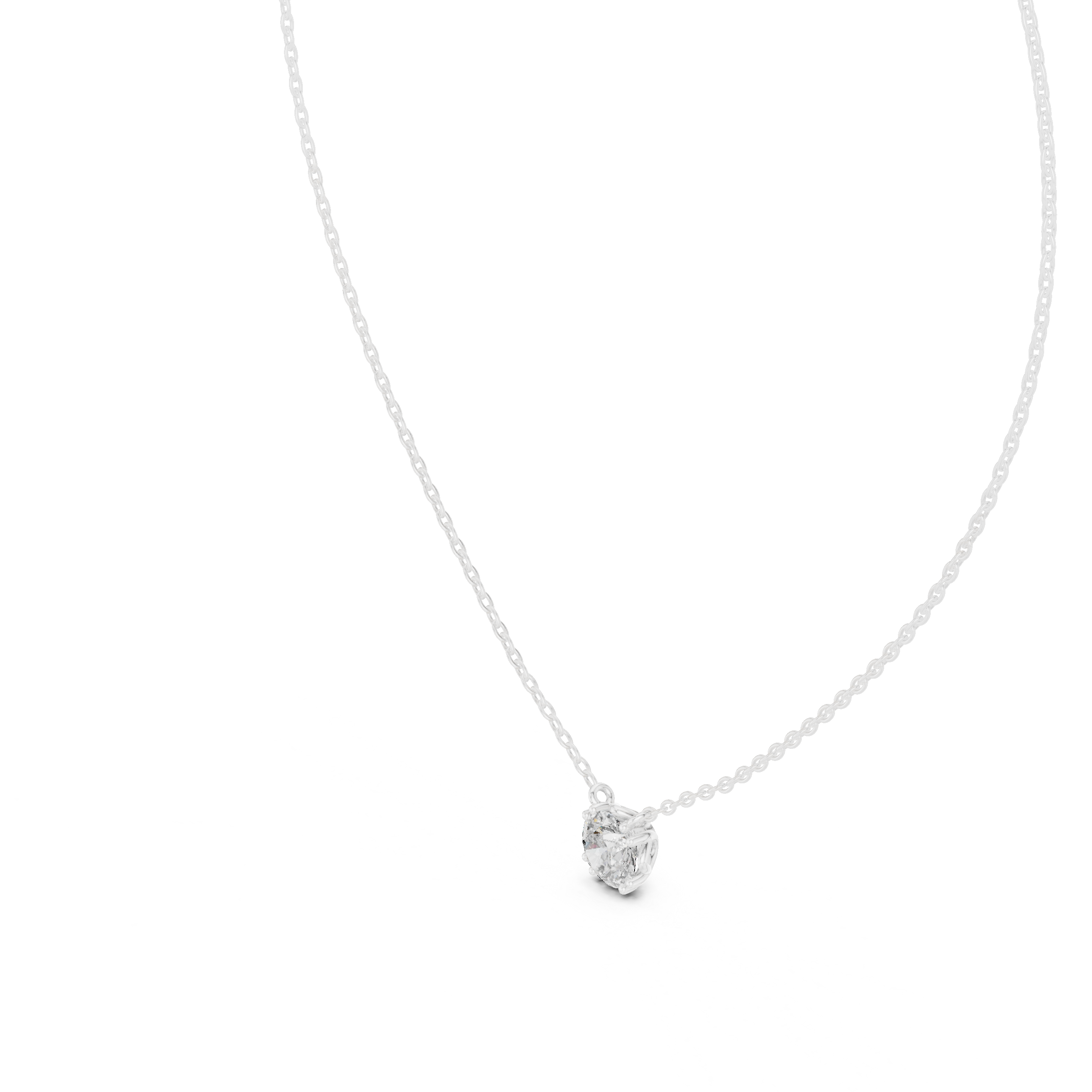 Solitaire Pendant with Round Brilliant-Cut Diamond