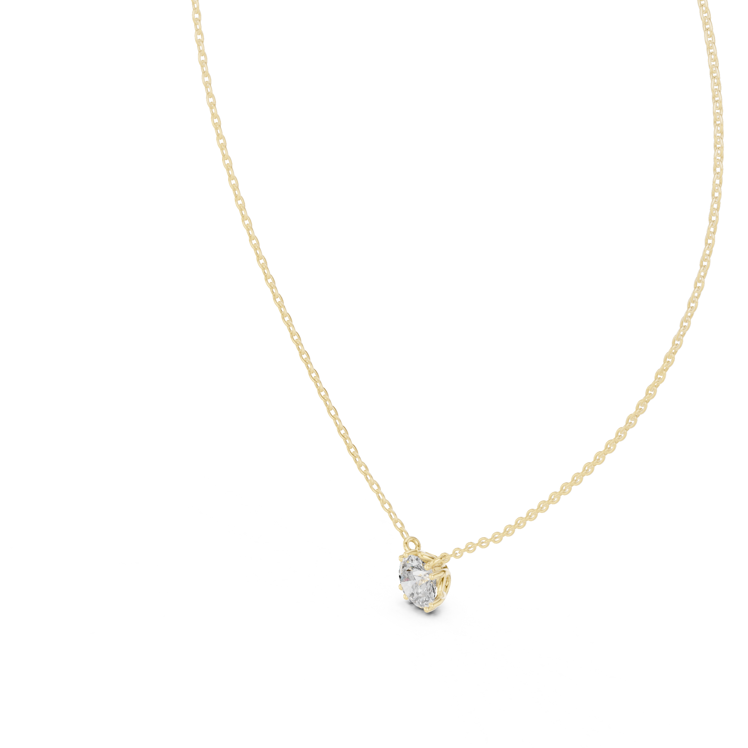 Solitaire Pendant with Round Brilliant-Cut Diamond