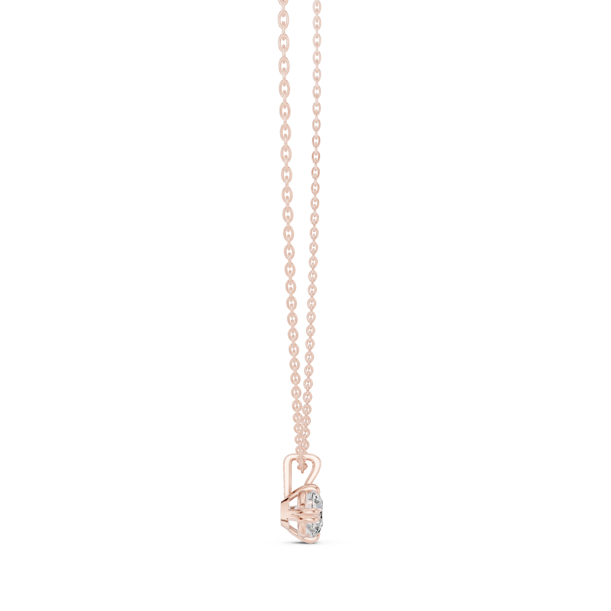 Pendant with Round Brilliant Diamond in Crown Setting