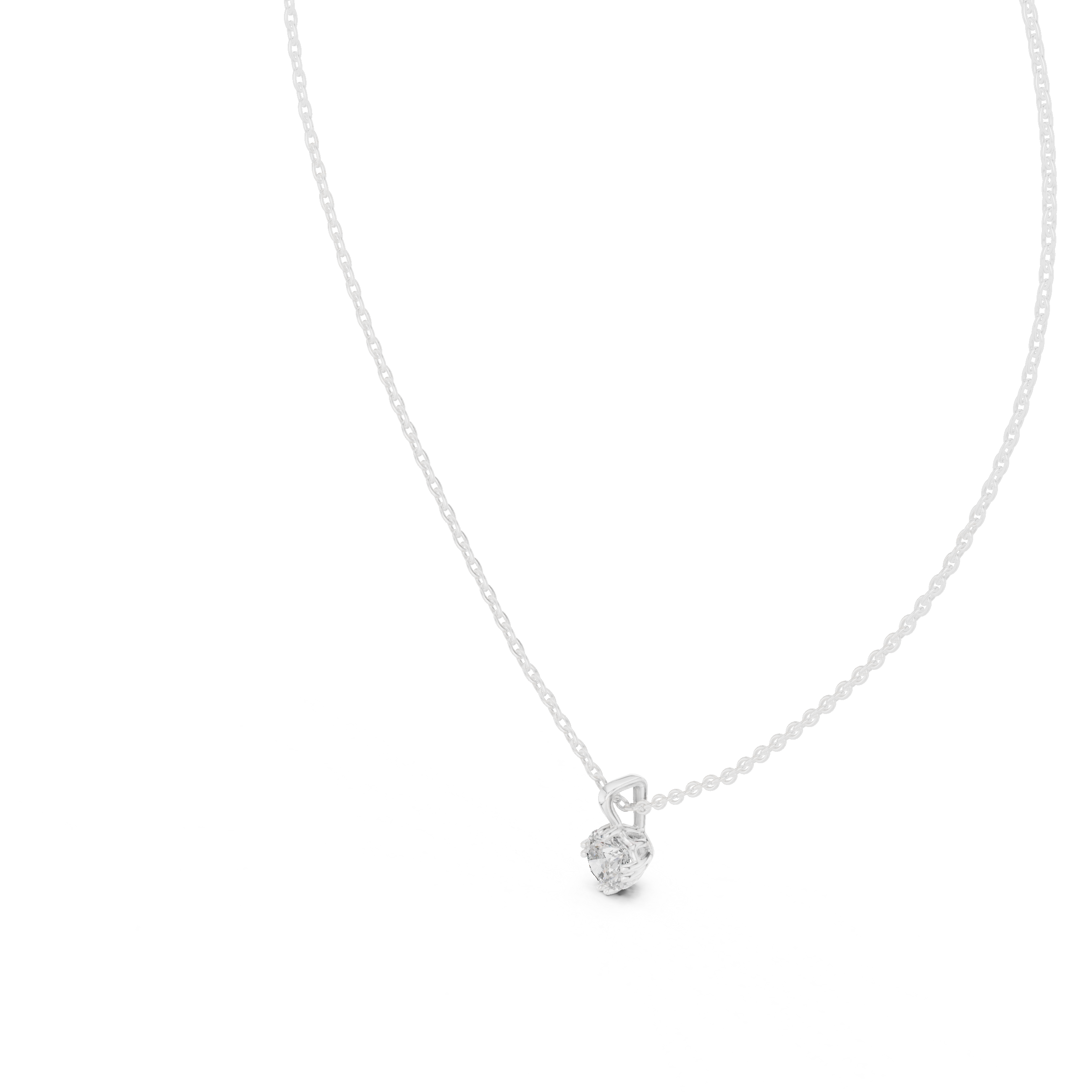 Round-Cut Diamond Solitaire Pendant