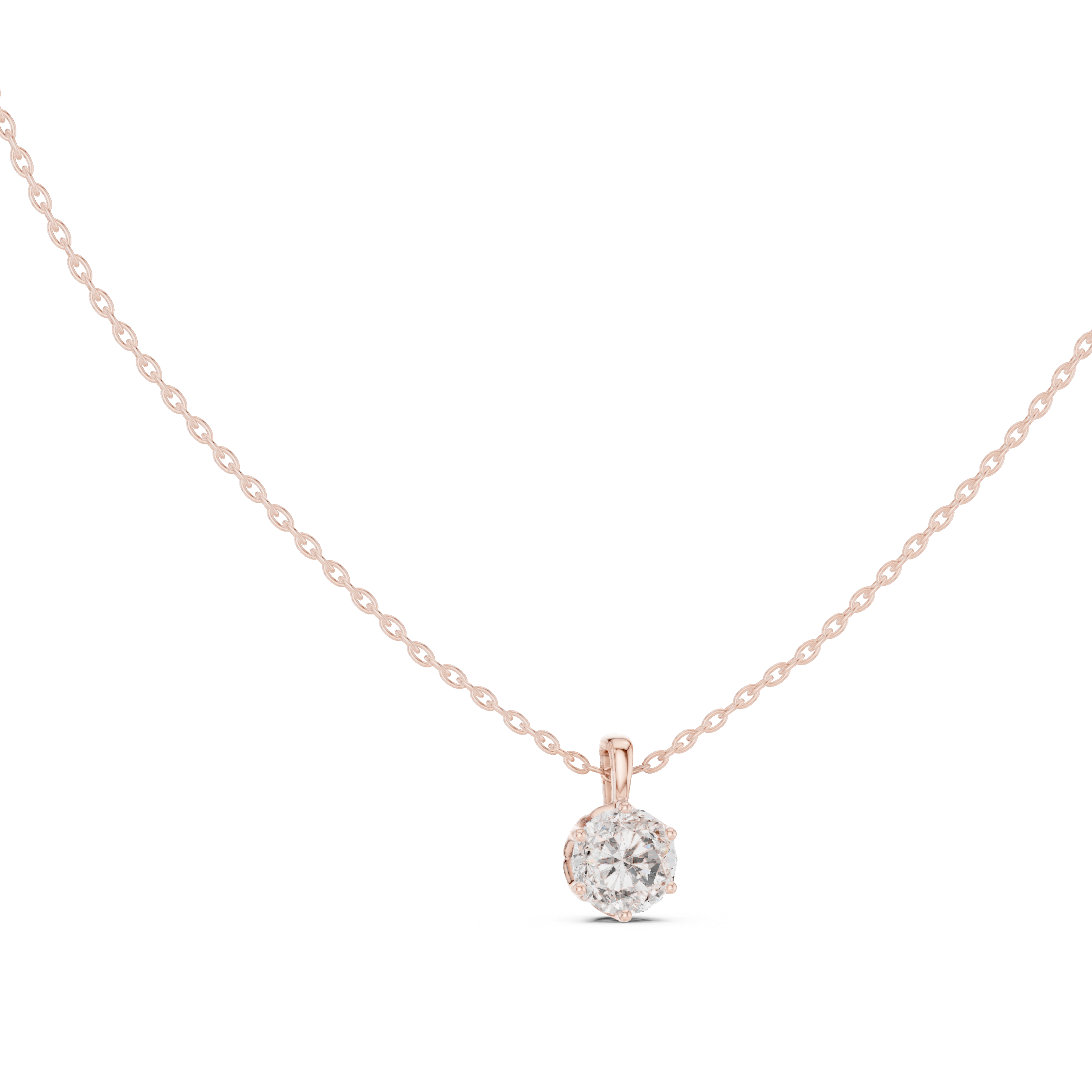 Pendant with Round Brilliant Diamond and Pavé-Set Bail