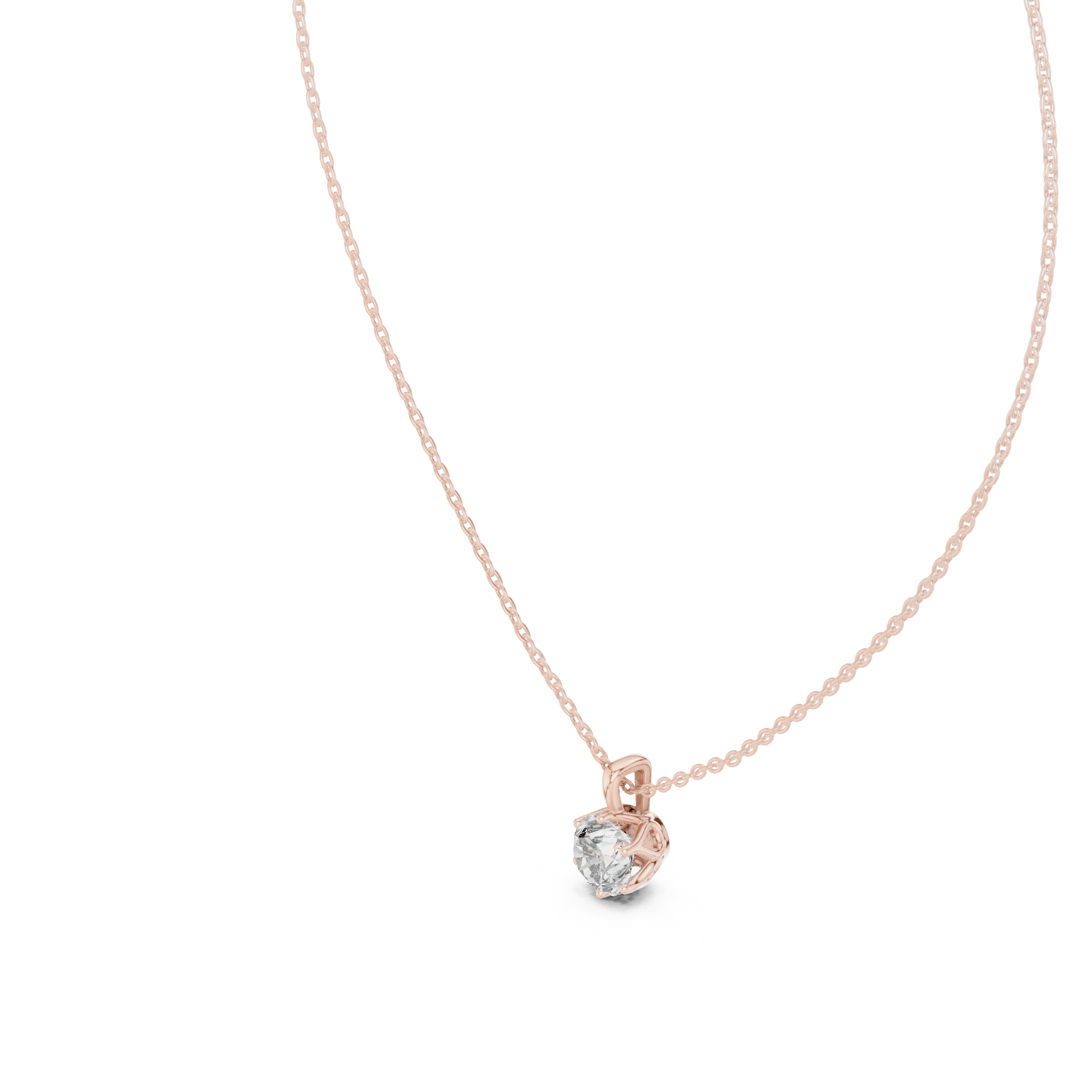 Pendant with Round Brilliant Diamond and Pavé-Set Bail
