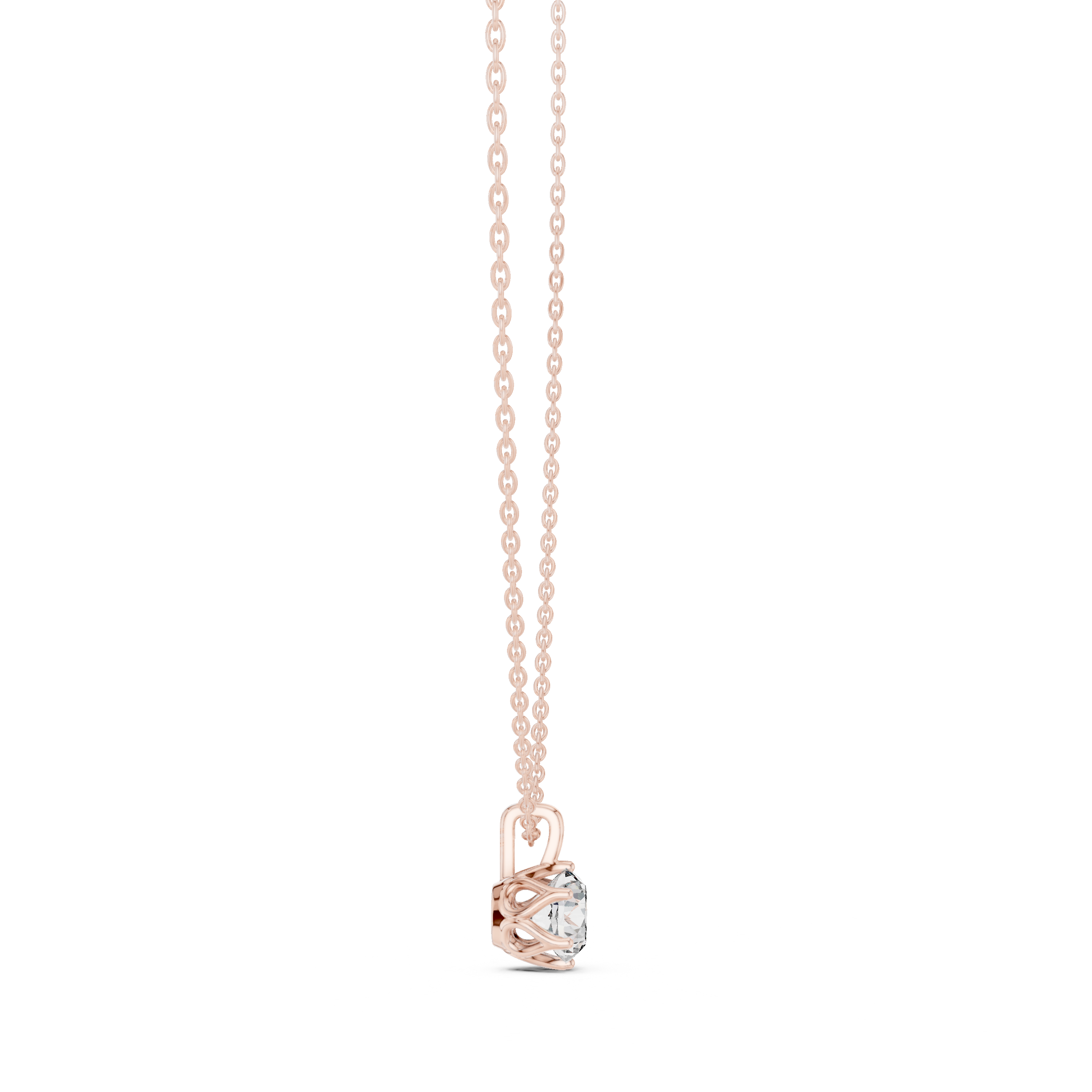 Pendant with Round Brilliant Diamond and Pavé-Set Bail