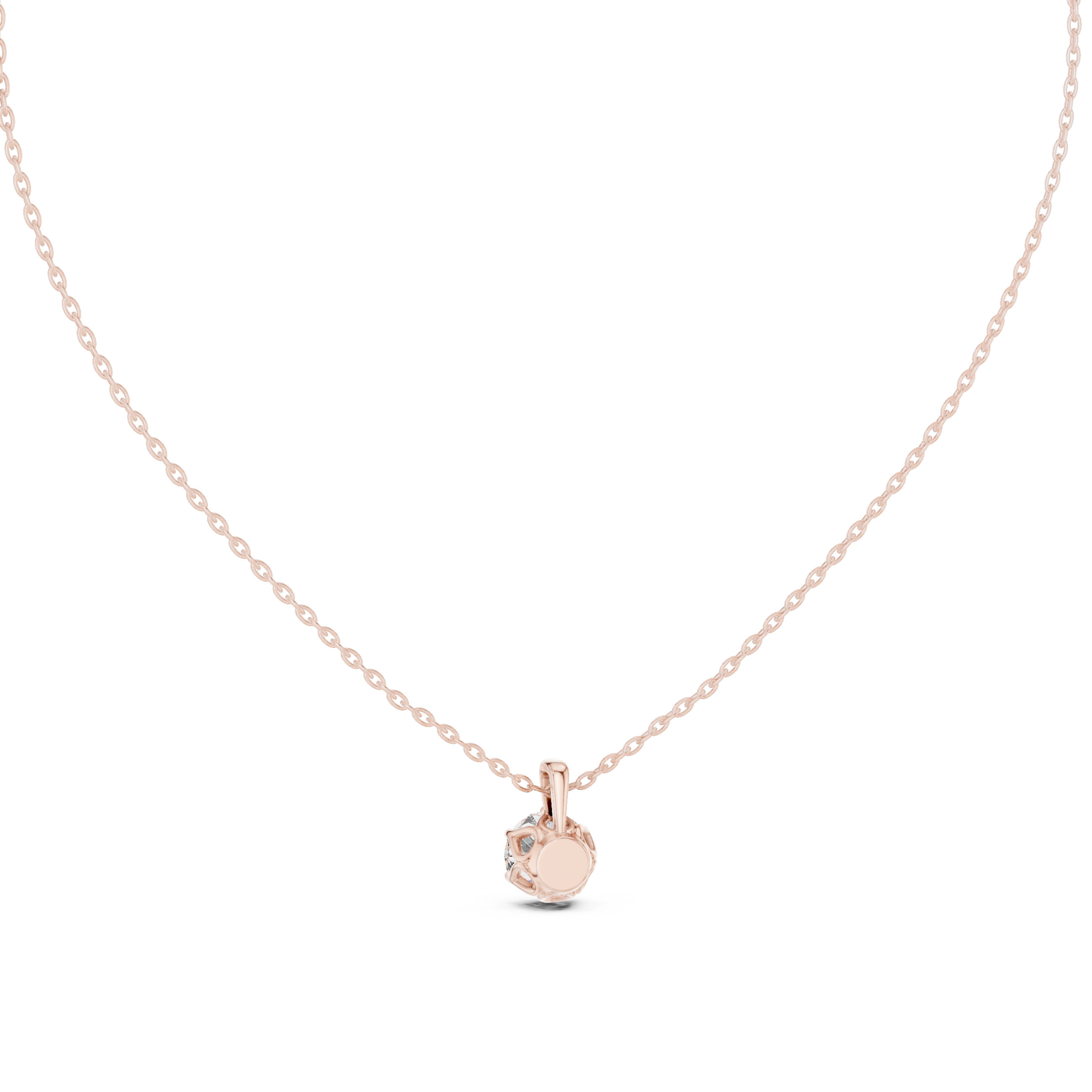 Pendant with Round Brilliant Diamond and Pavé-Set Bail