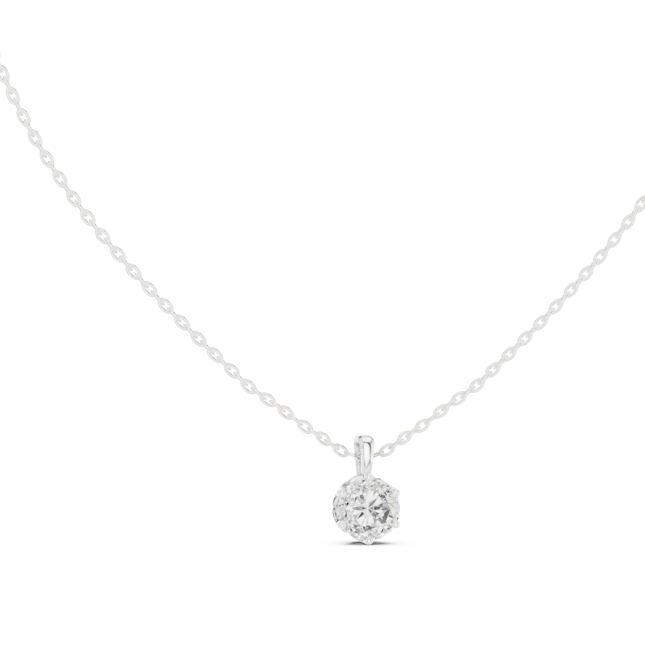 Pendant with Round Brilliant Diamond and Pavé-Set Bail