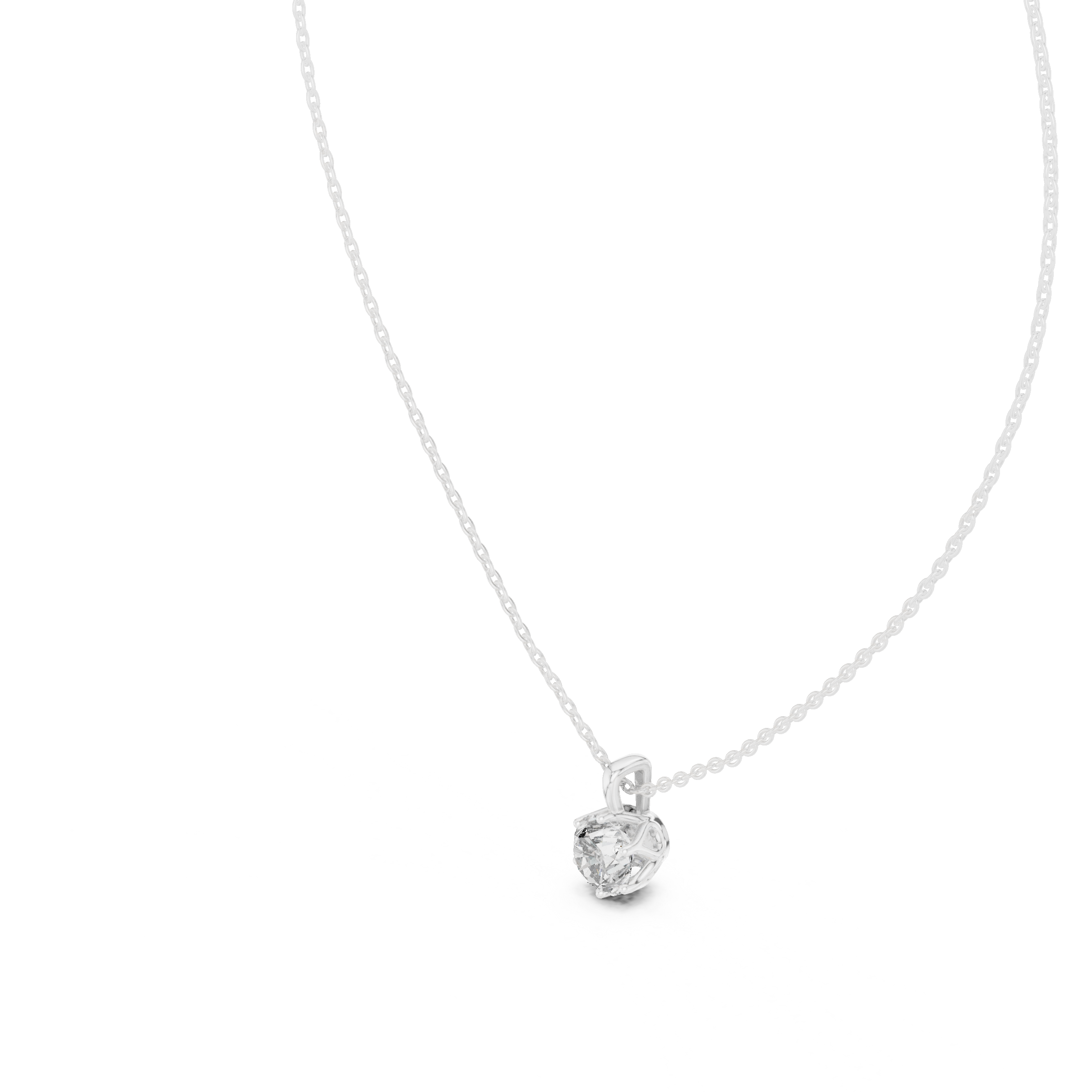 Pendant with Round Brilliant Diamond and Pavé-Set Bail