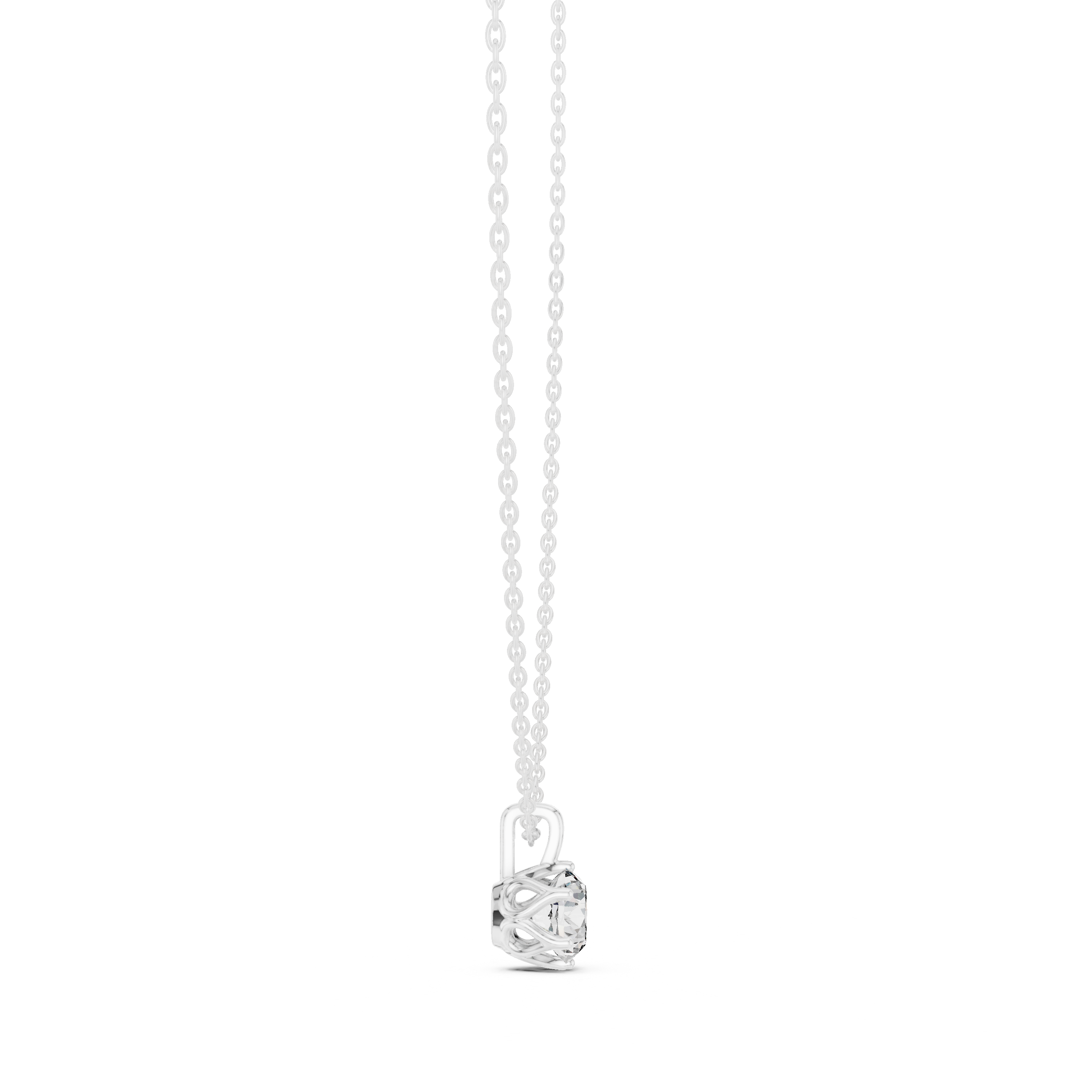 Pendant with Round Brilliant Diamond and Pavé-Set Bail