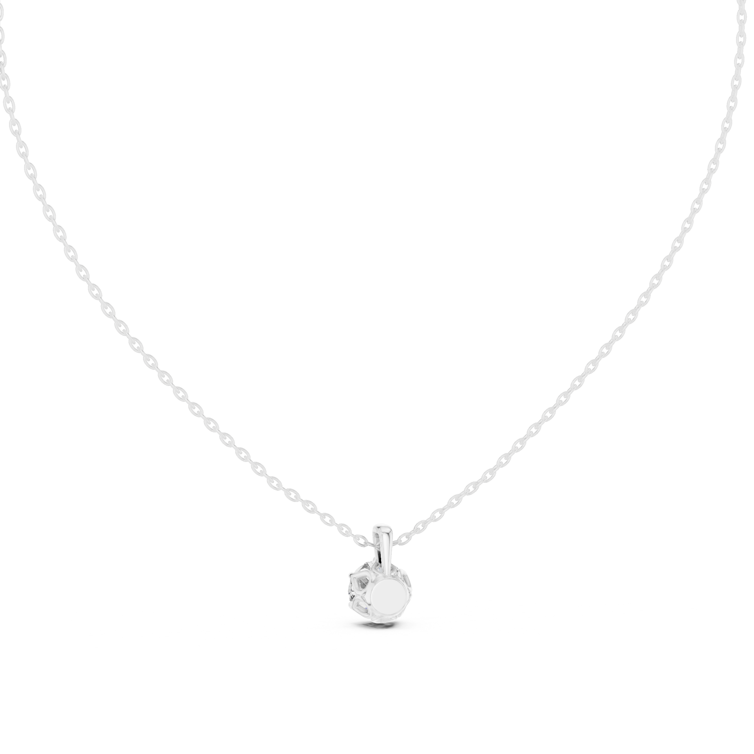 Pendant with Round Brilliant Diamond and Pavé-Set Bail