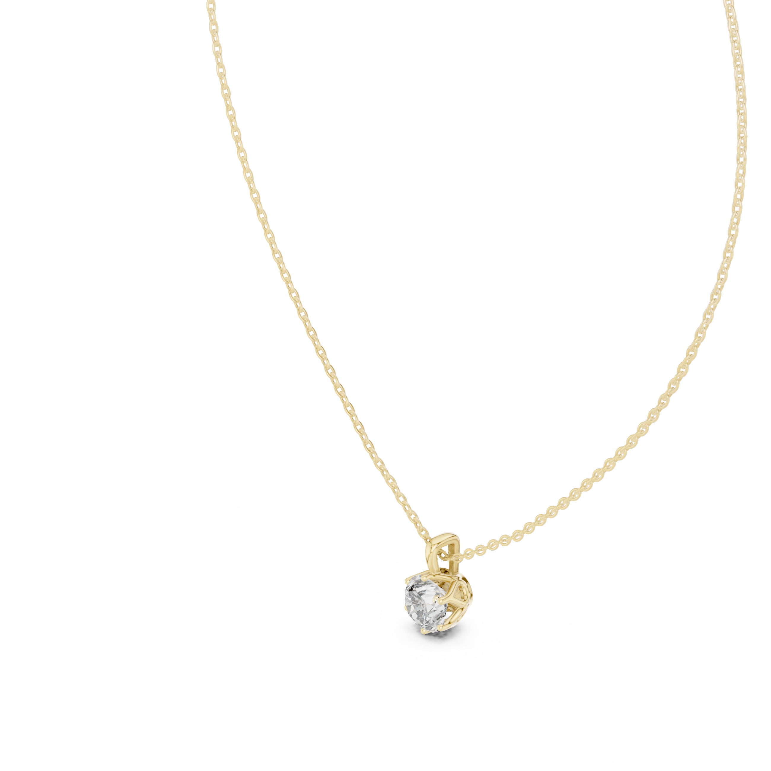 Pendant with Round Brilliant Diamond and Pavé-Set Bail