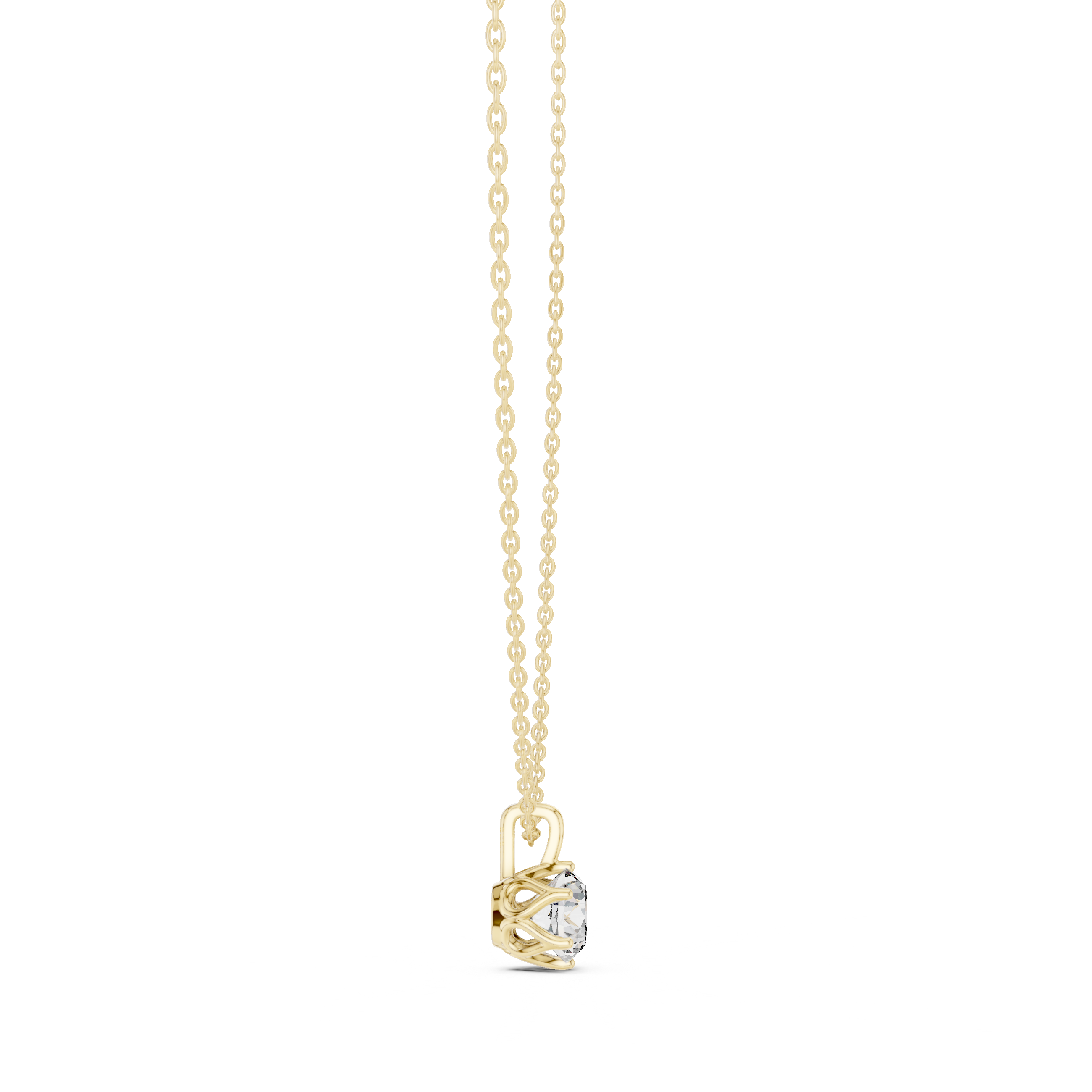 Pendant with Round Brilliant Diamond and Pavé-Set Bail