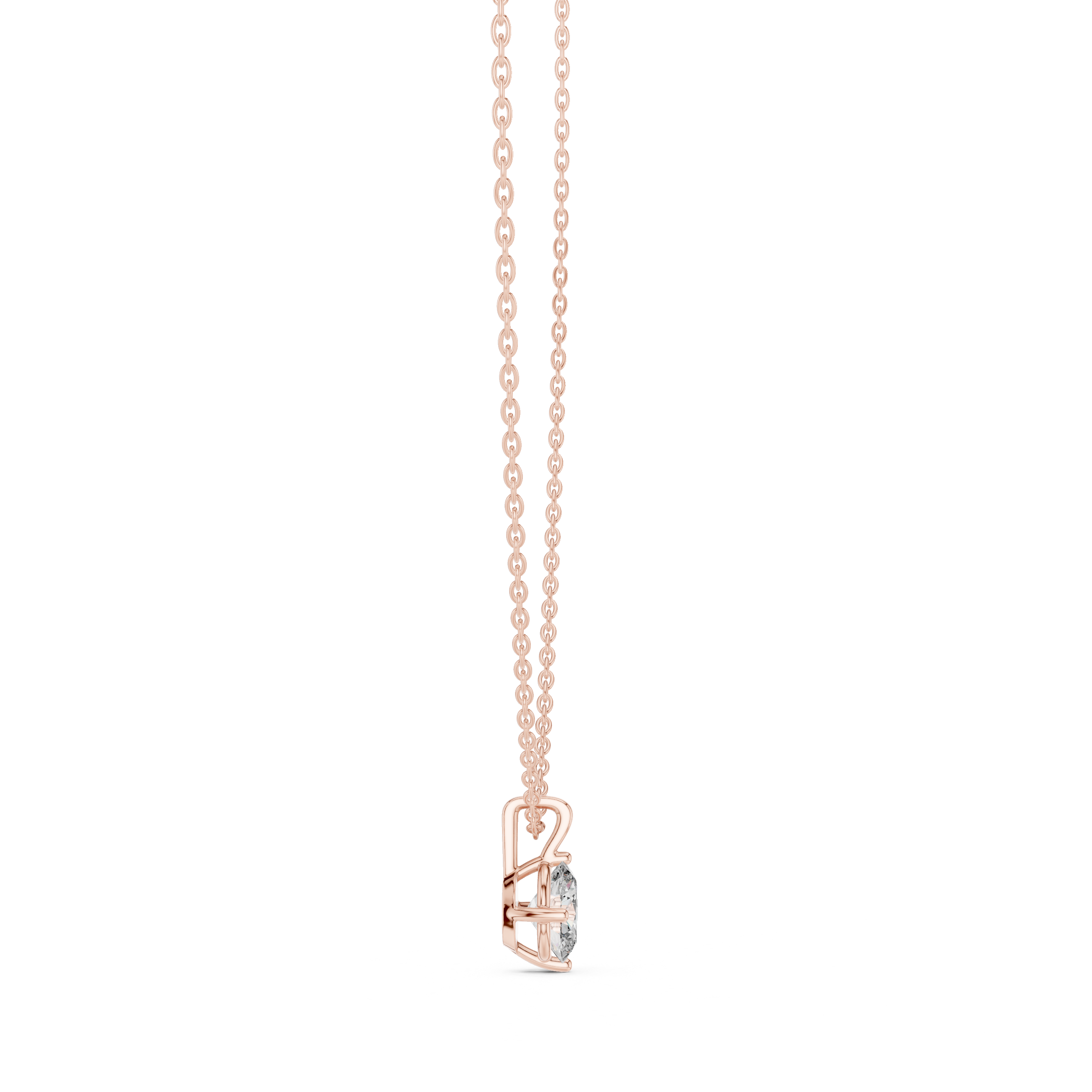 Oval Brilliant Diamond Pendant in Four-Prong Setting