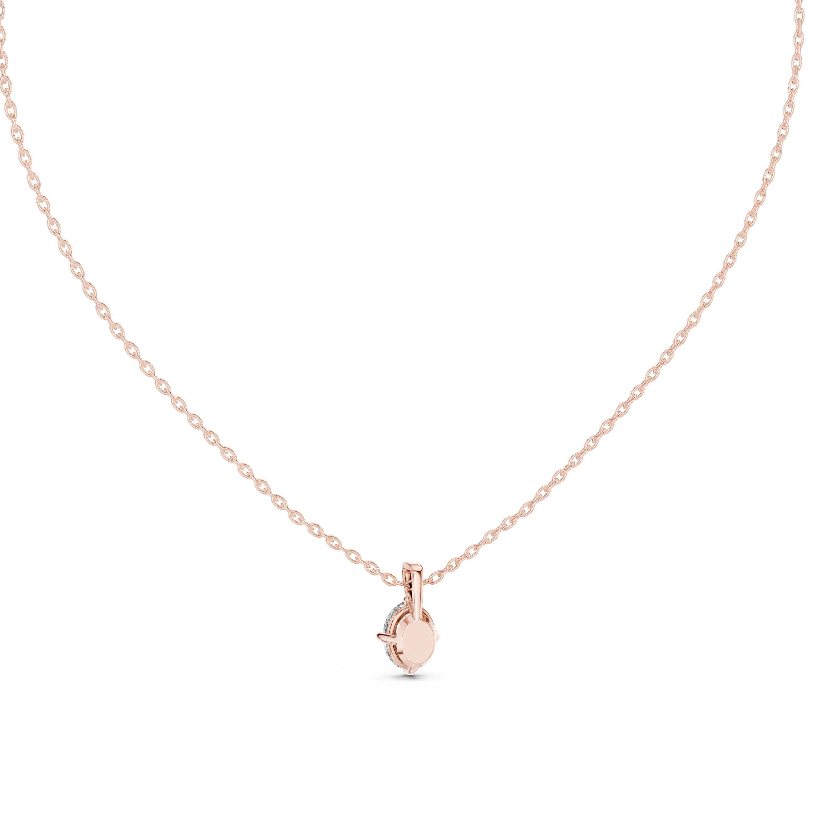 Oval Brilliant Diamond Pendant in Four-Prong Setting