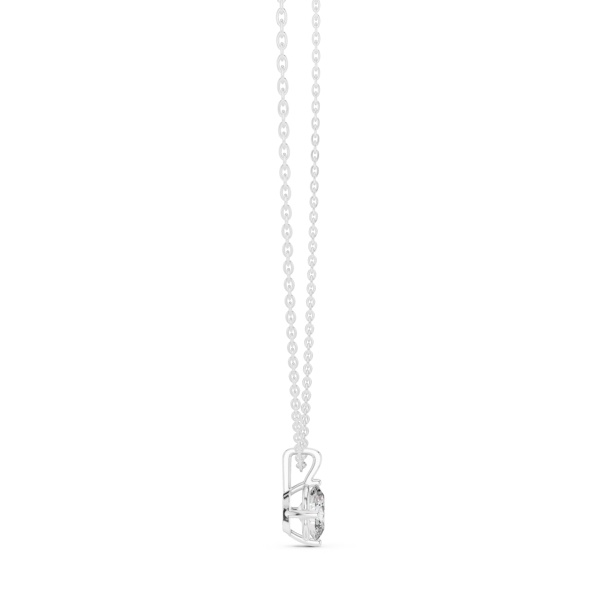 Oval Brilliant Diamond Pendant in Four-Prong Setting