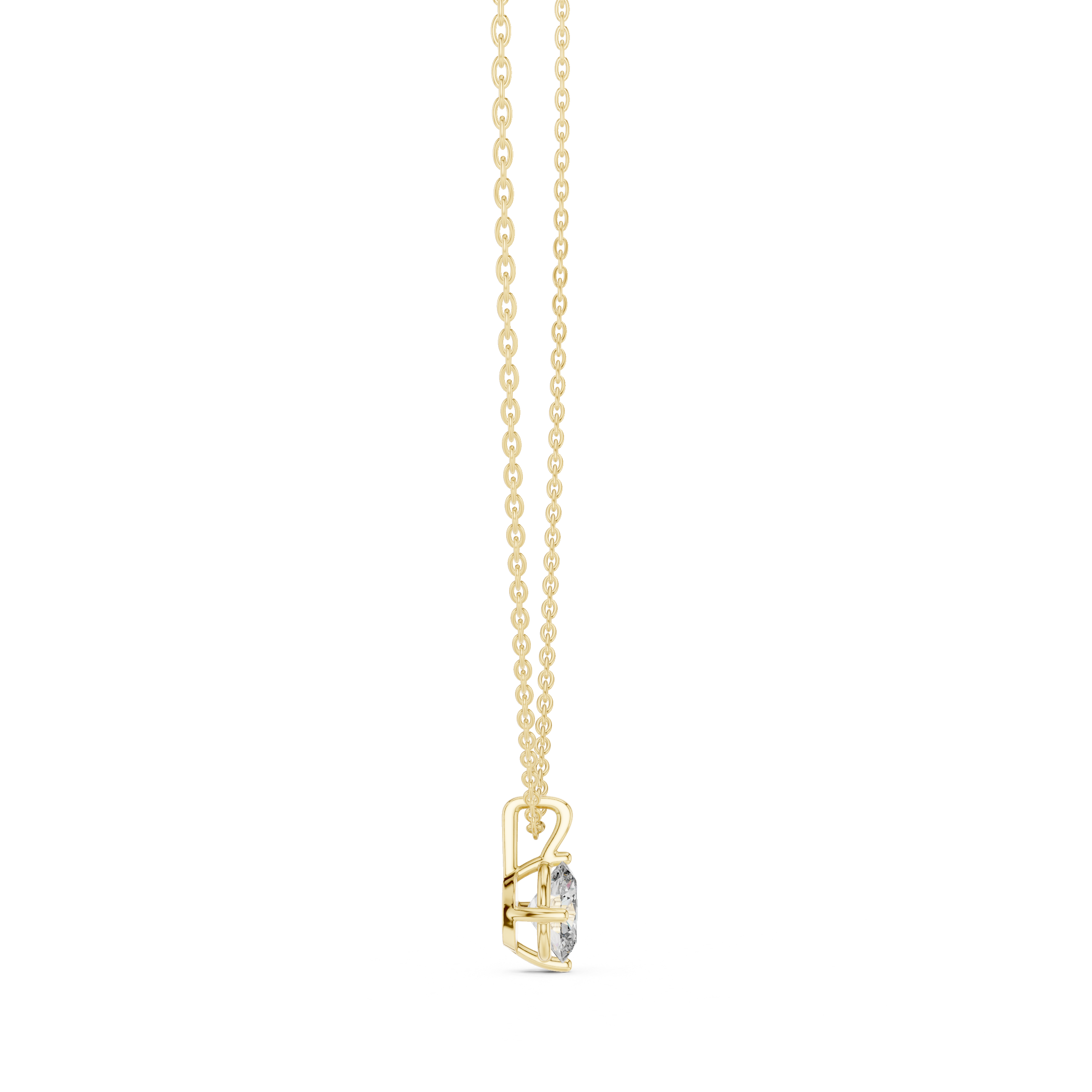 Oval Brilliant Diamond Pendant in Four-Prong Setting