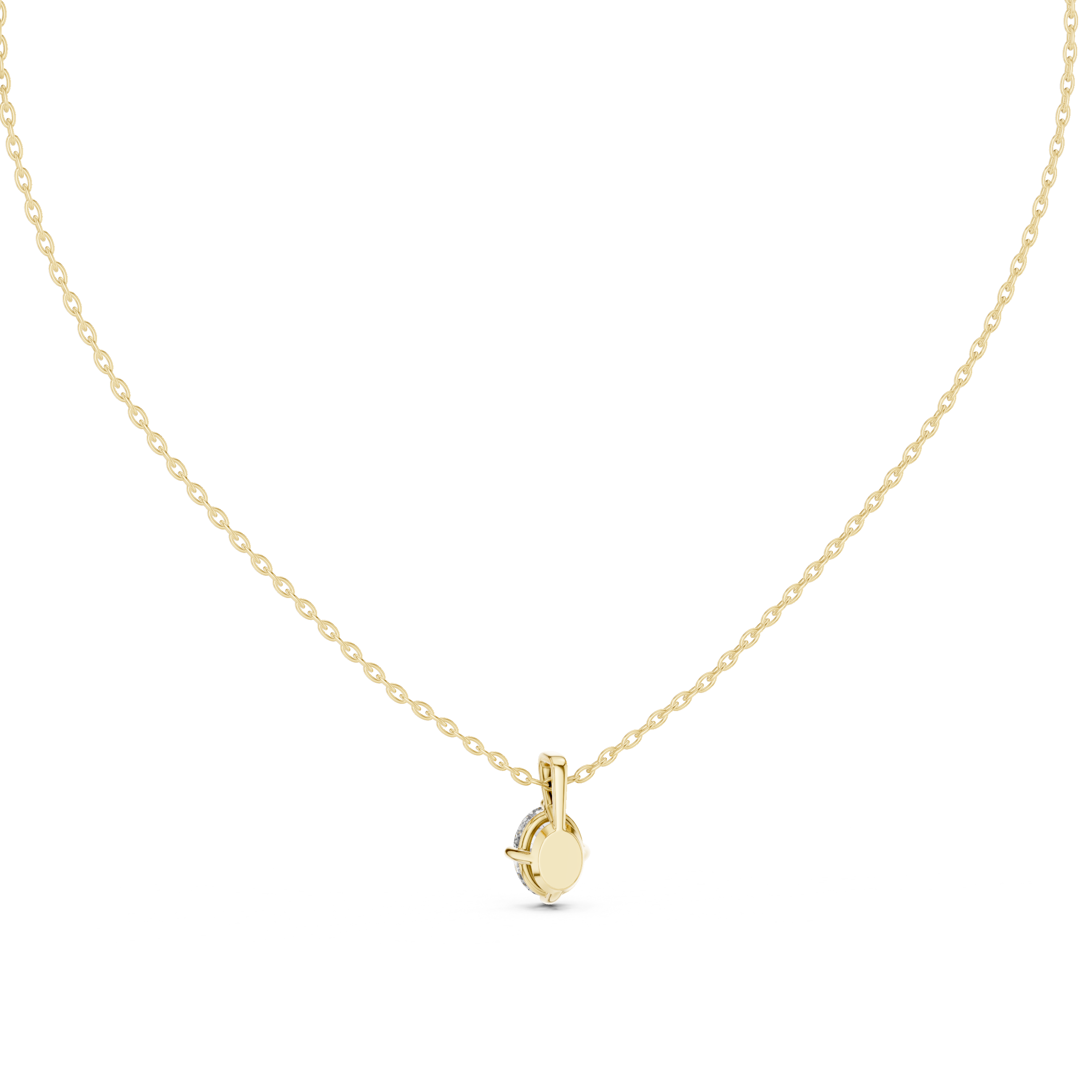 Oval Brilliant Diamond Pendant in Four-Prong Setting