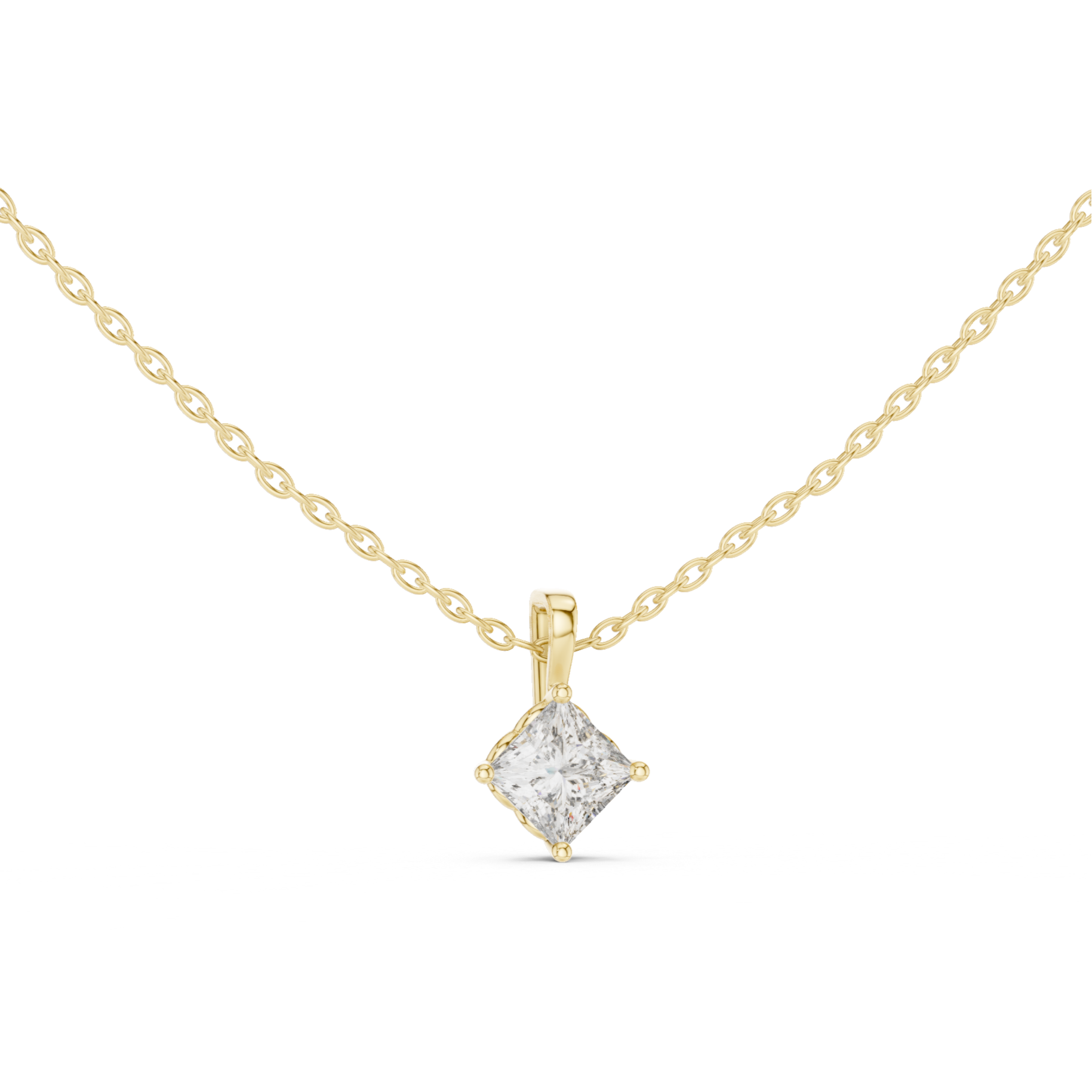 Princess-Cut Diamond Pendant
