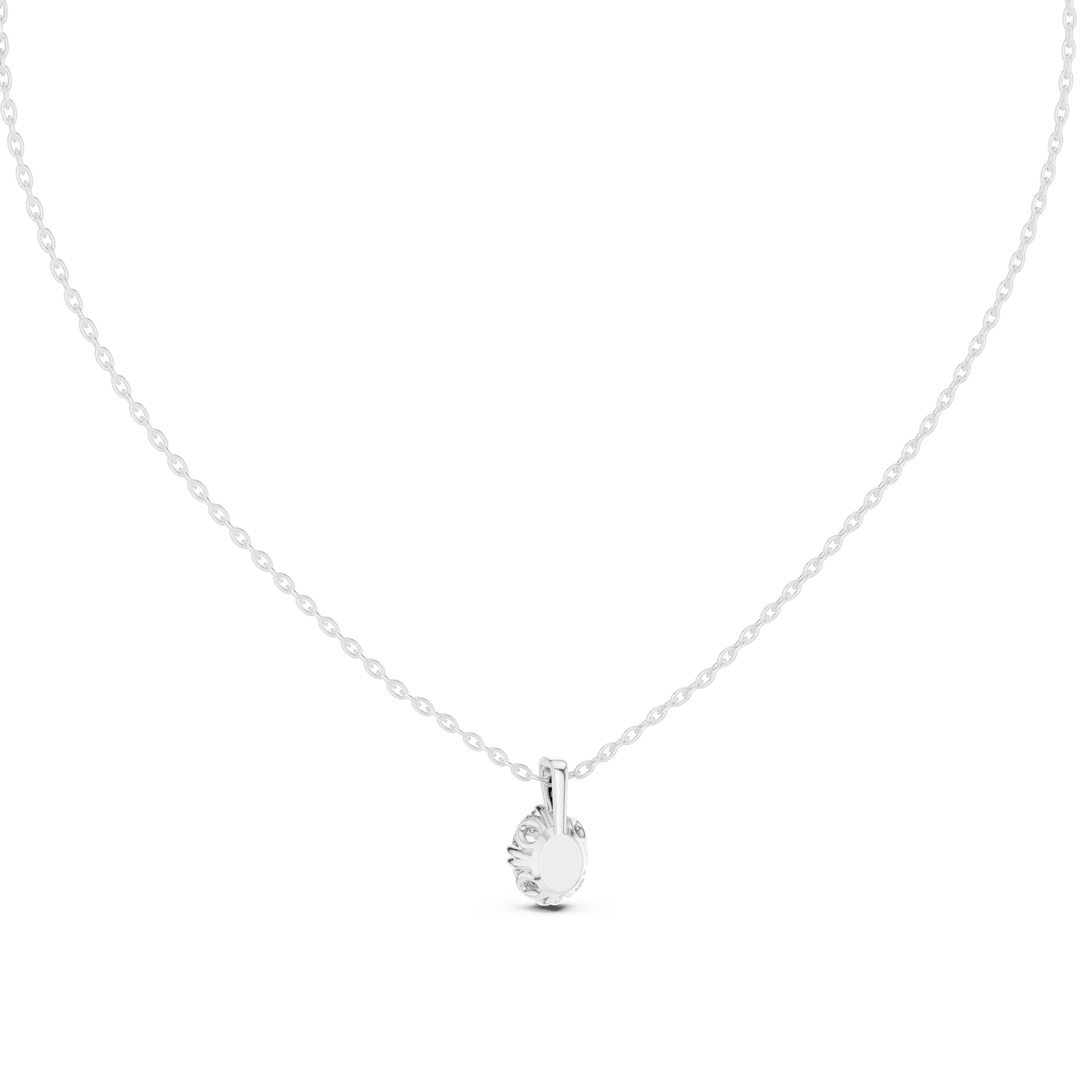 Oval Diamond Rose Gold Pendant
