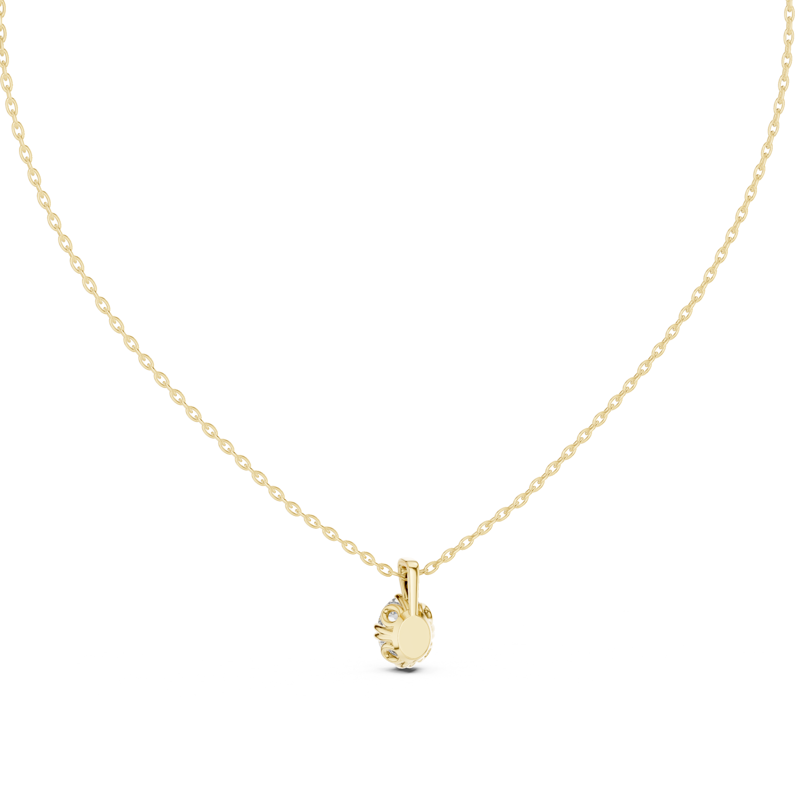 Oval Diamond Rose Gold Pendant