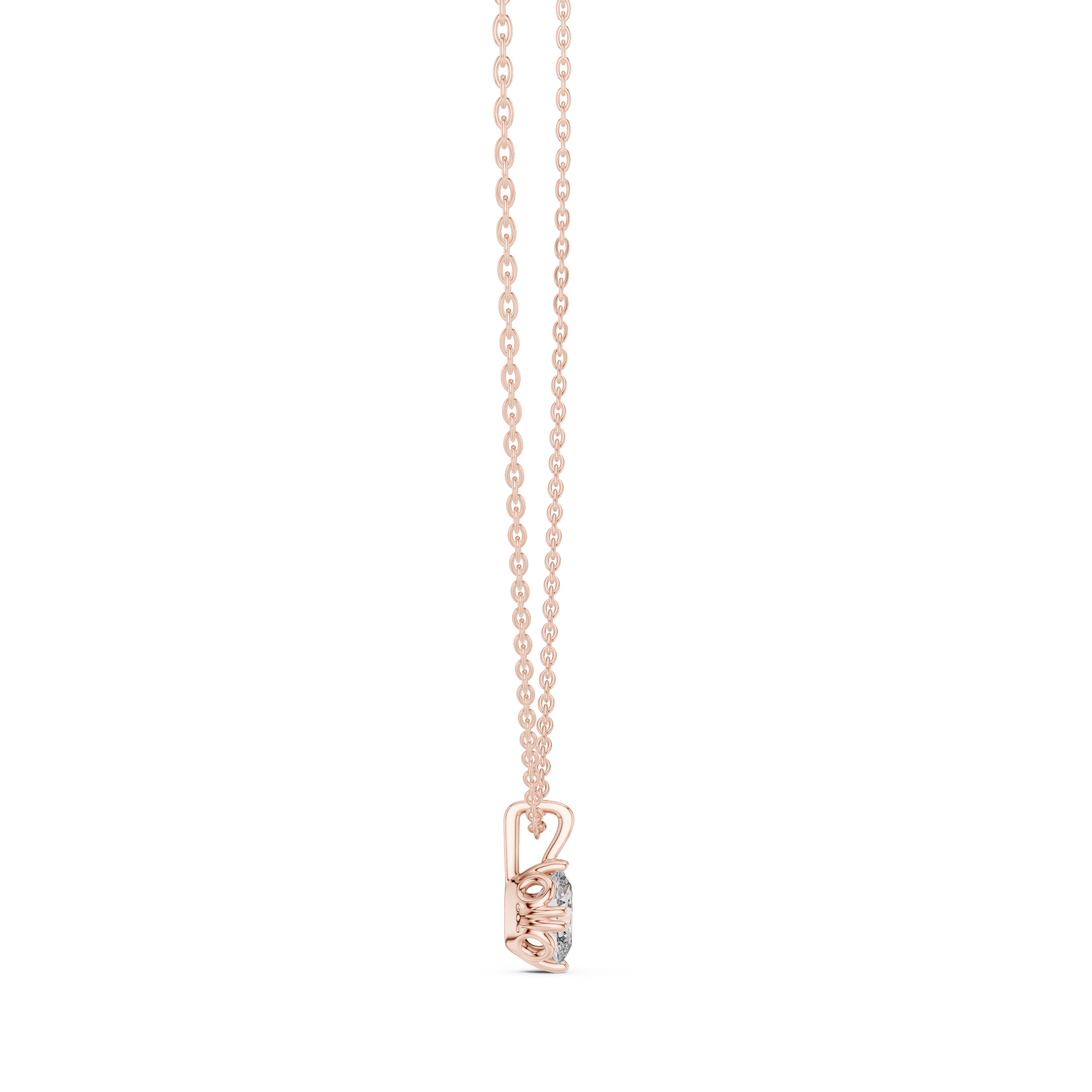 Elegant Oval Diamond Pendant