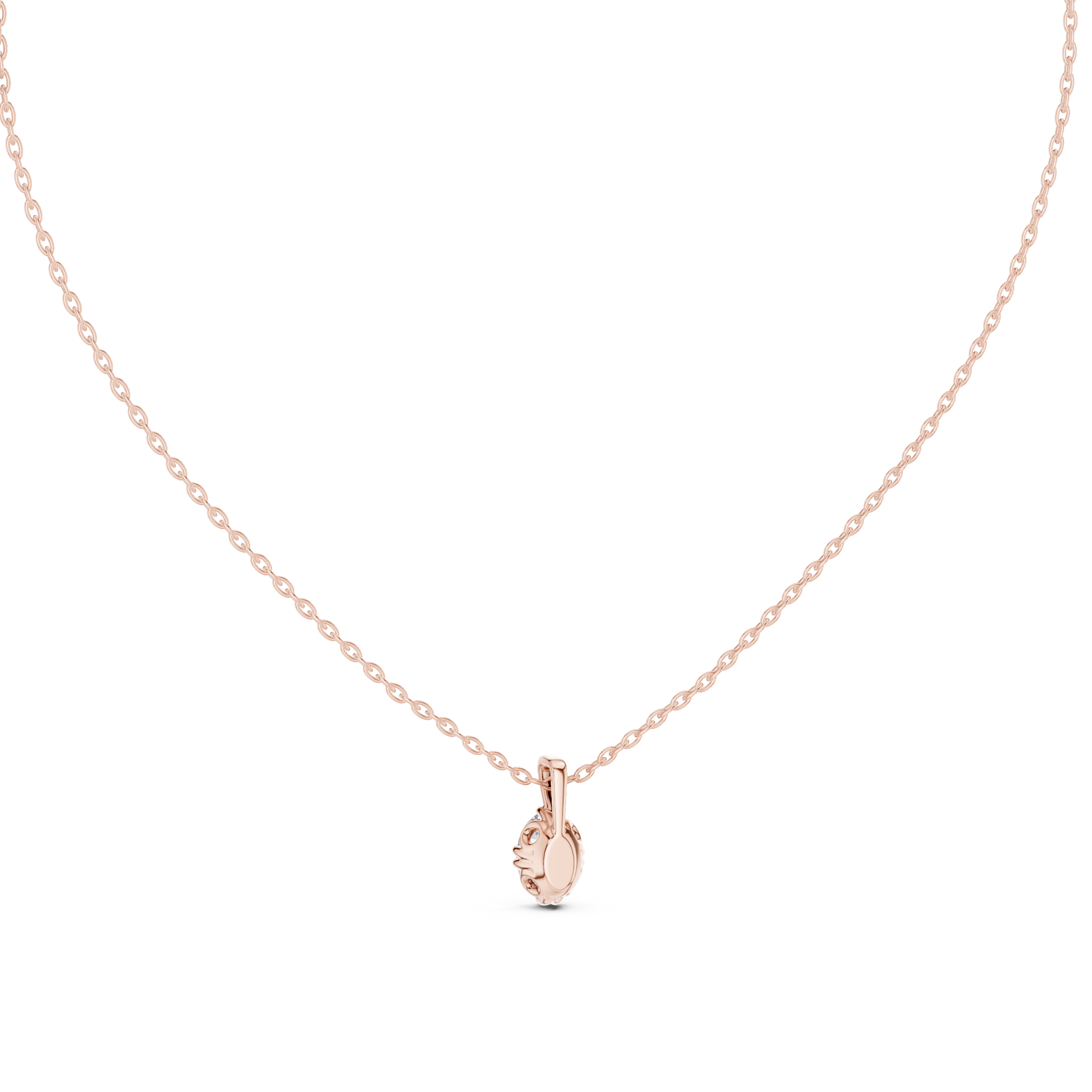 Elegant Oval Diamond Pendant