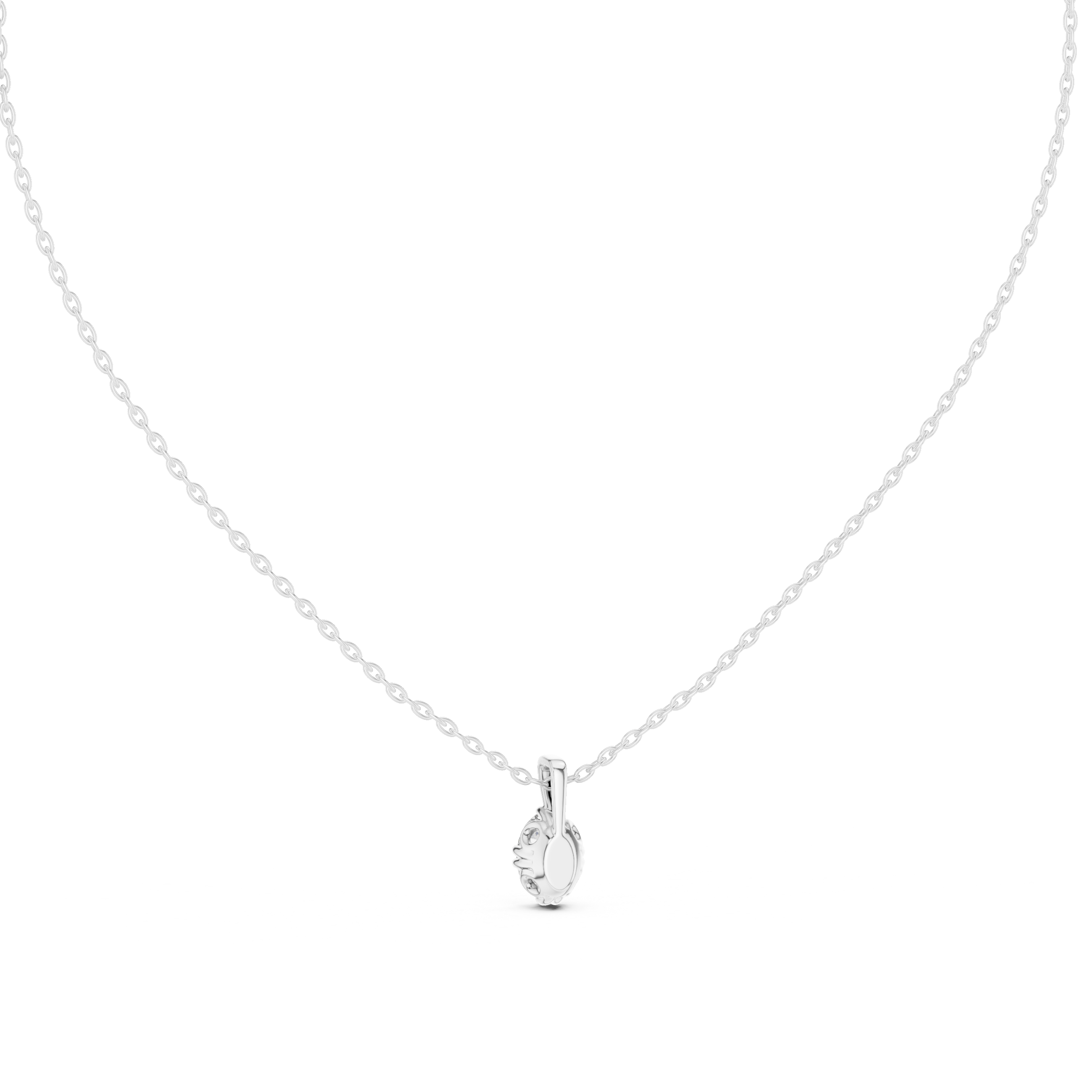 Elegant Oval Diamond Pendant