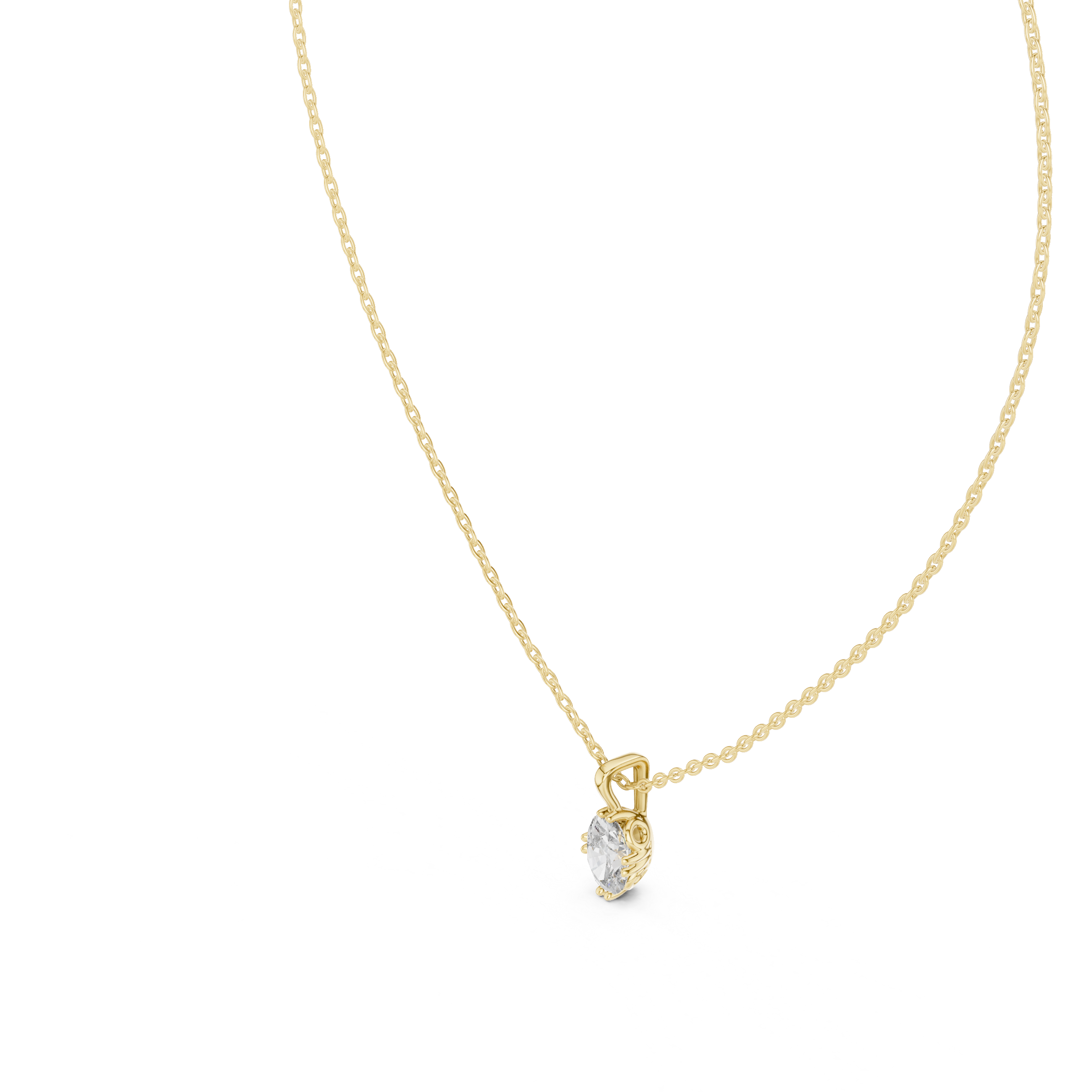 Elegant Oval Diamond Pendant