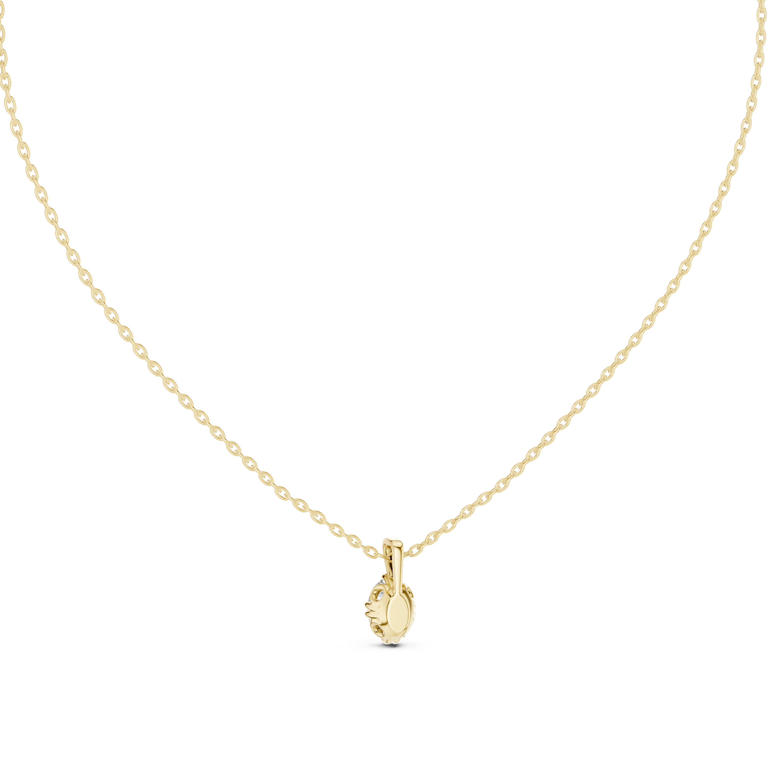 Elegant Oval Diamond Pendant