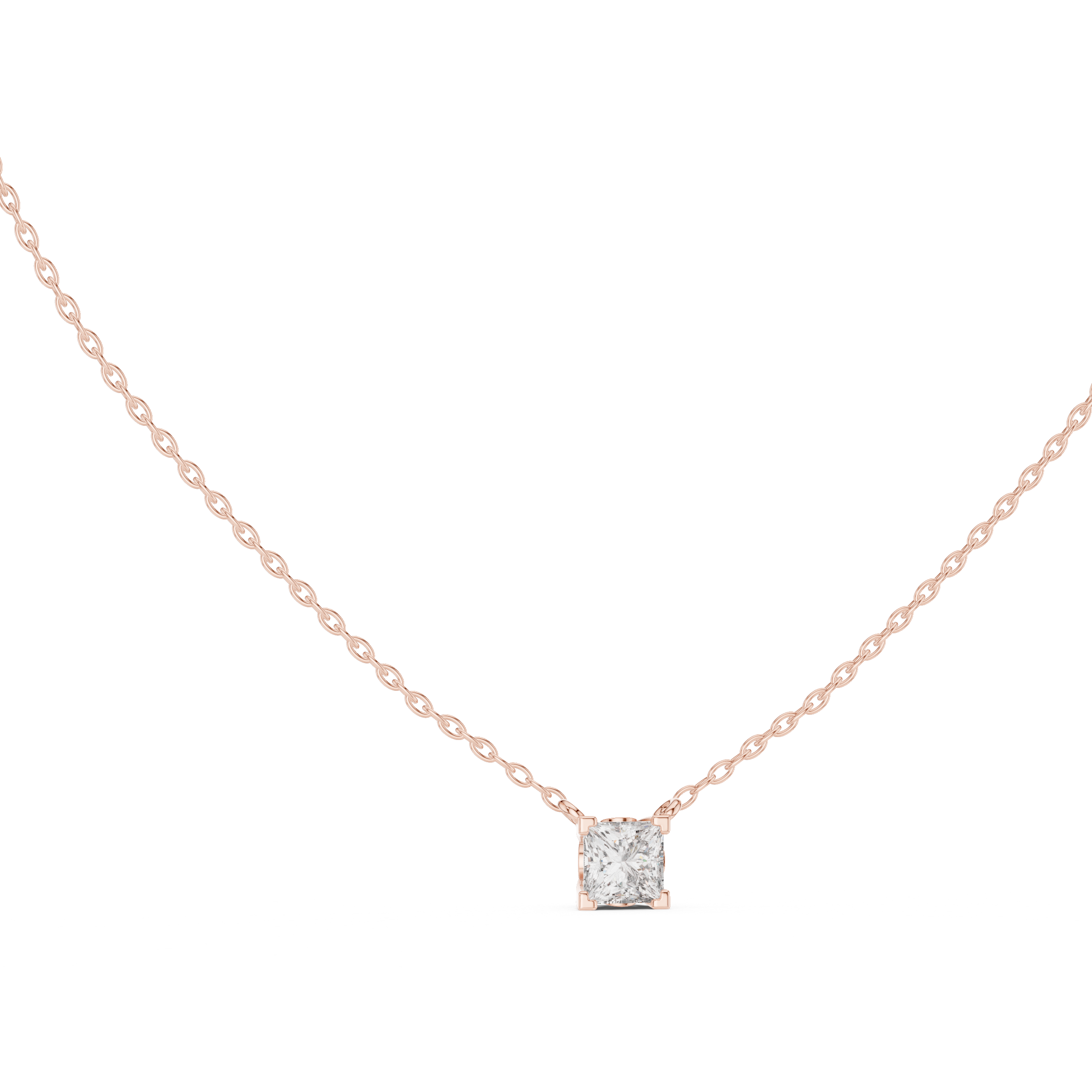 Princess Cut Solitaire Pendan