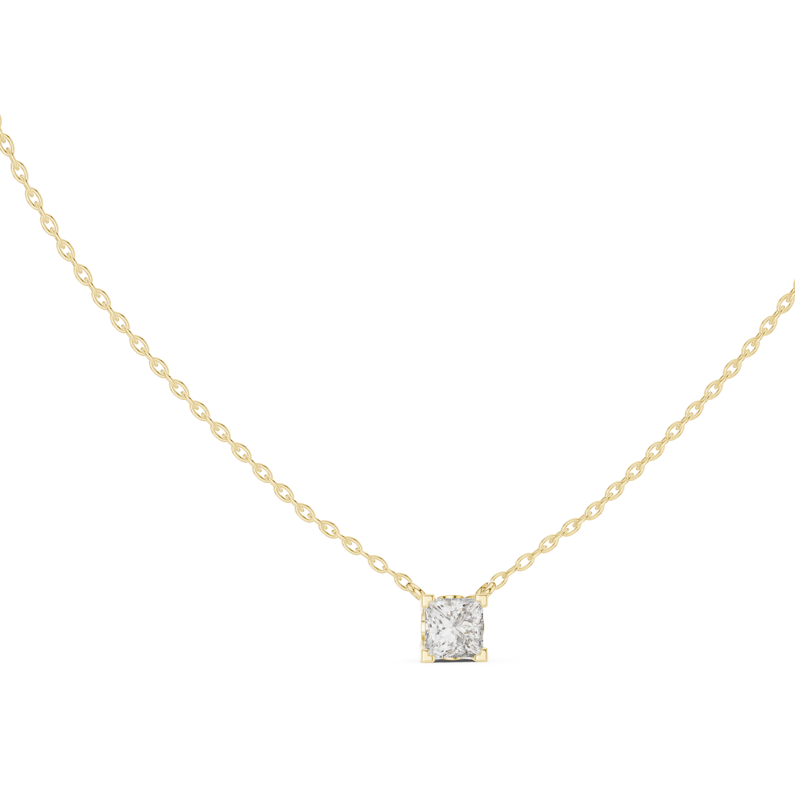 Princess Cut Solitaire Pendan