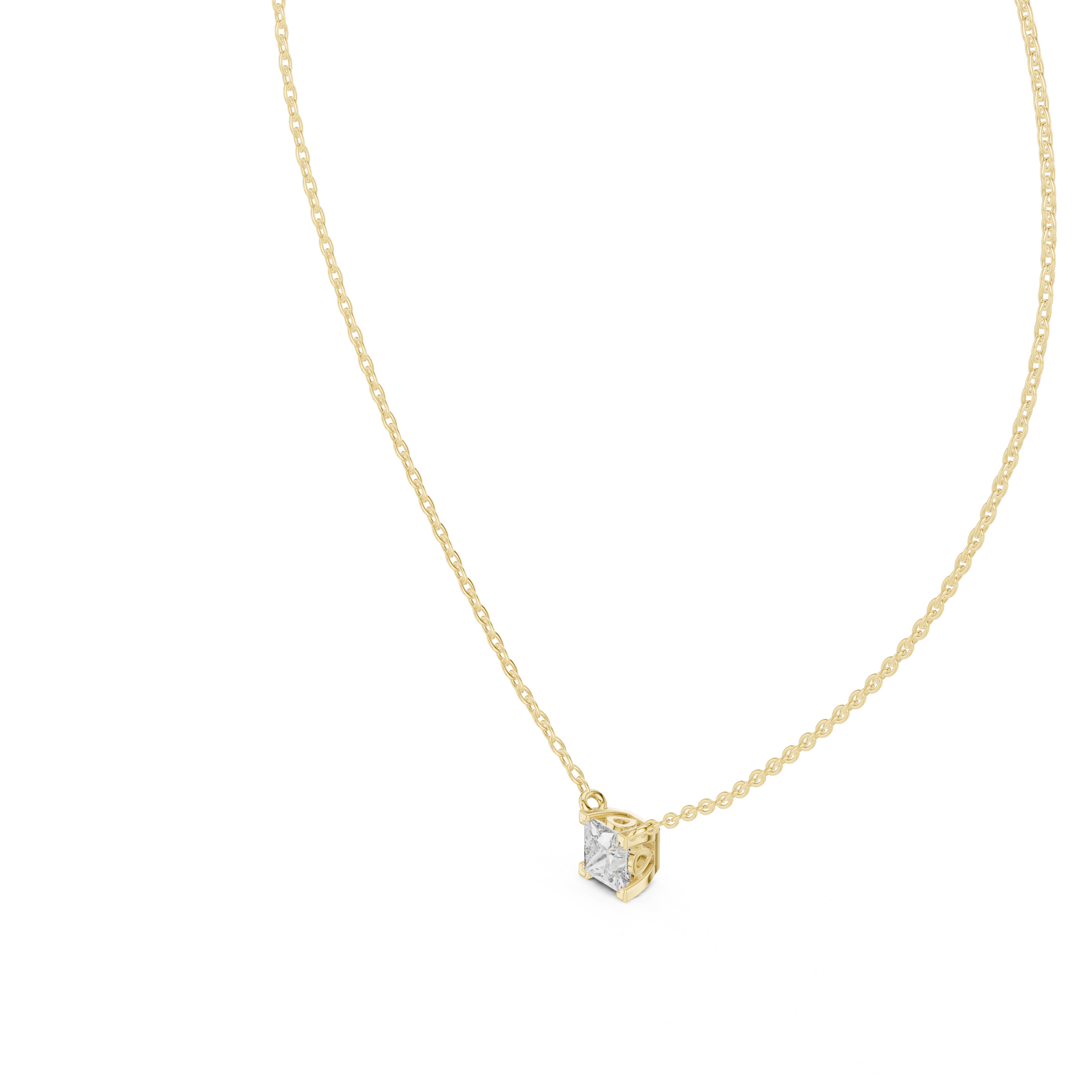 Princess Cut Solitaire Pendant