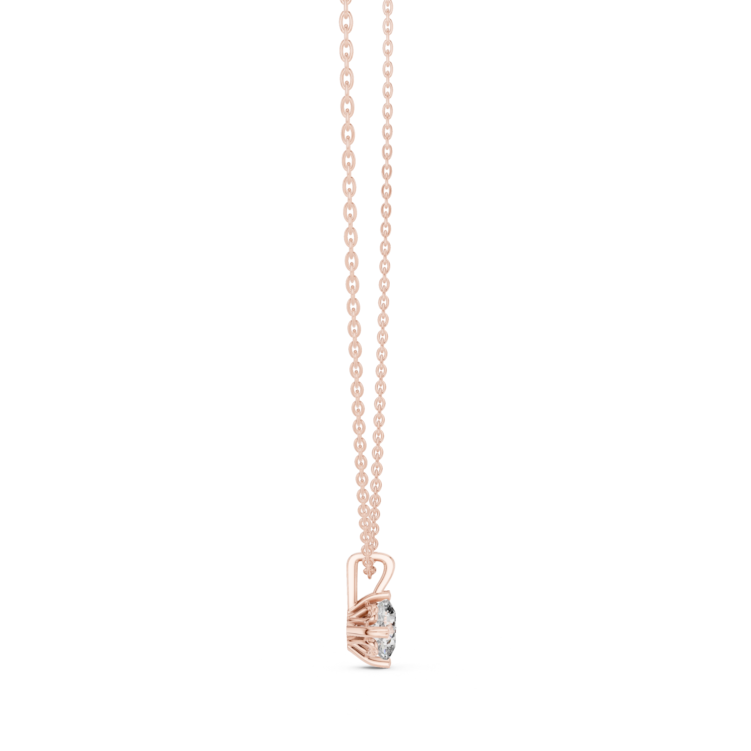 A round brilliant-cut diamond solitaire pendant.
