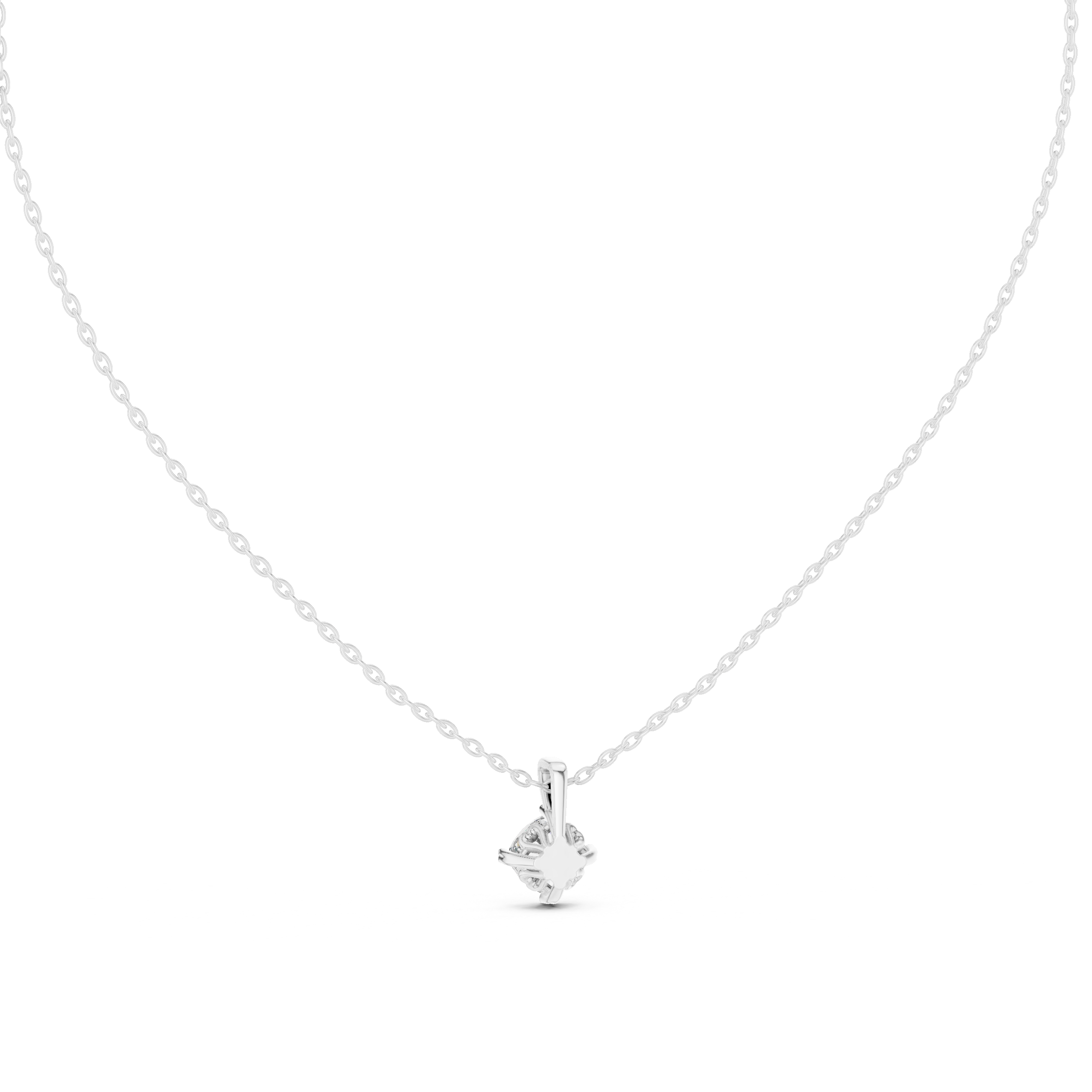 A round brilliant-cut diamond solitaire pendant.