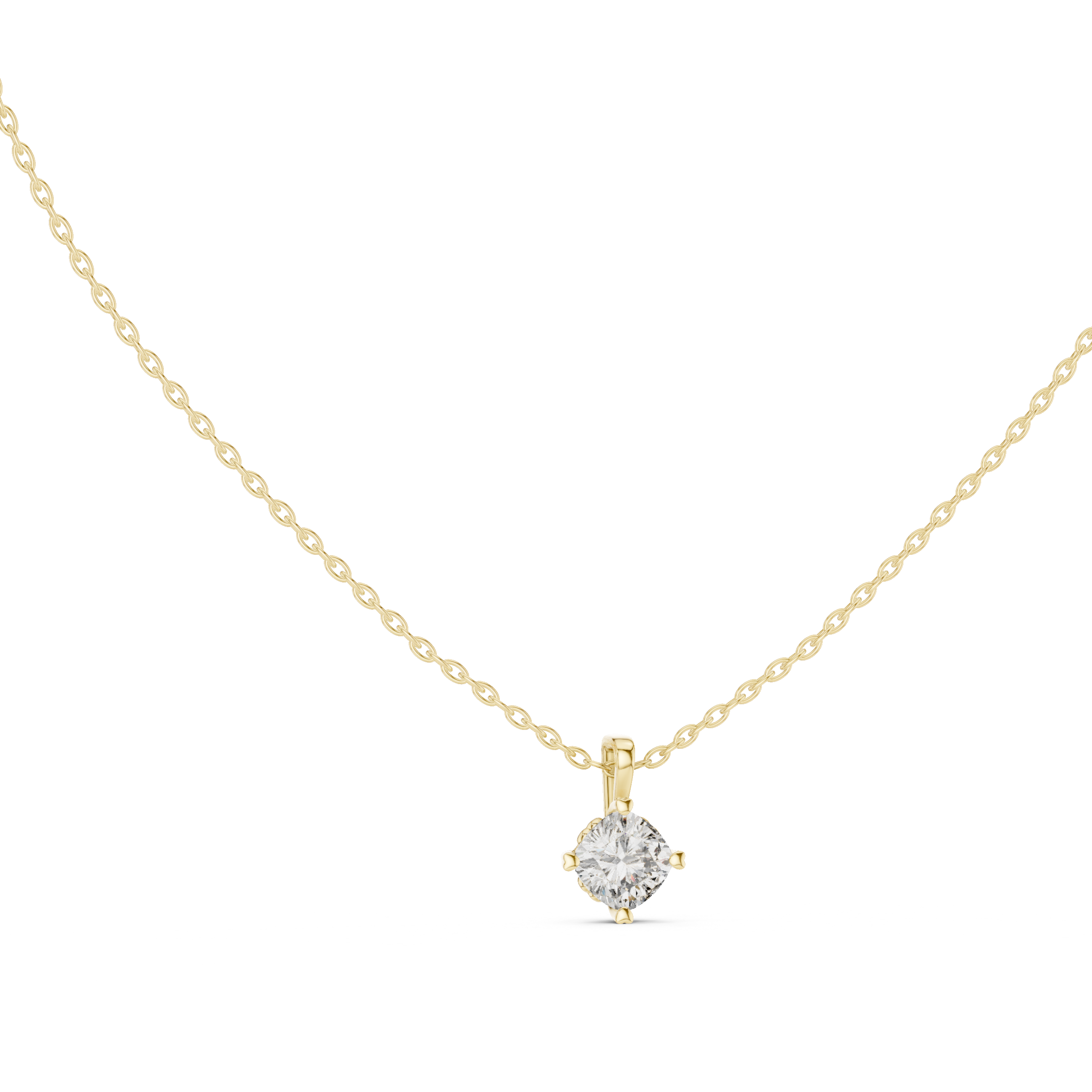 A round brilliant-cut diamond solitaire pendant.