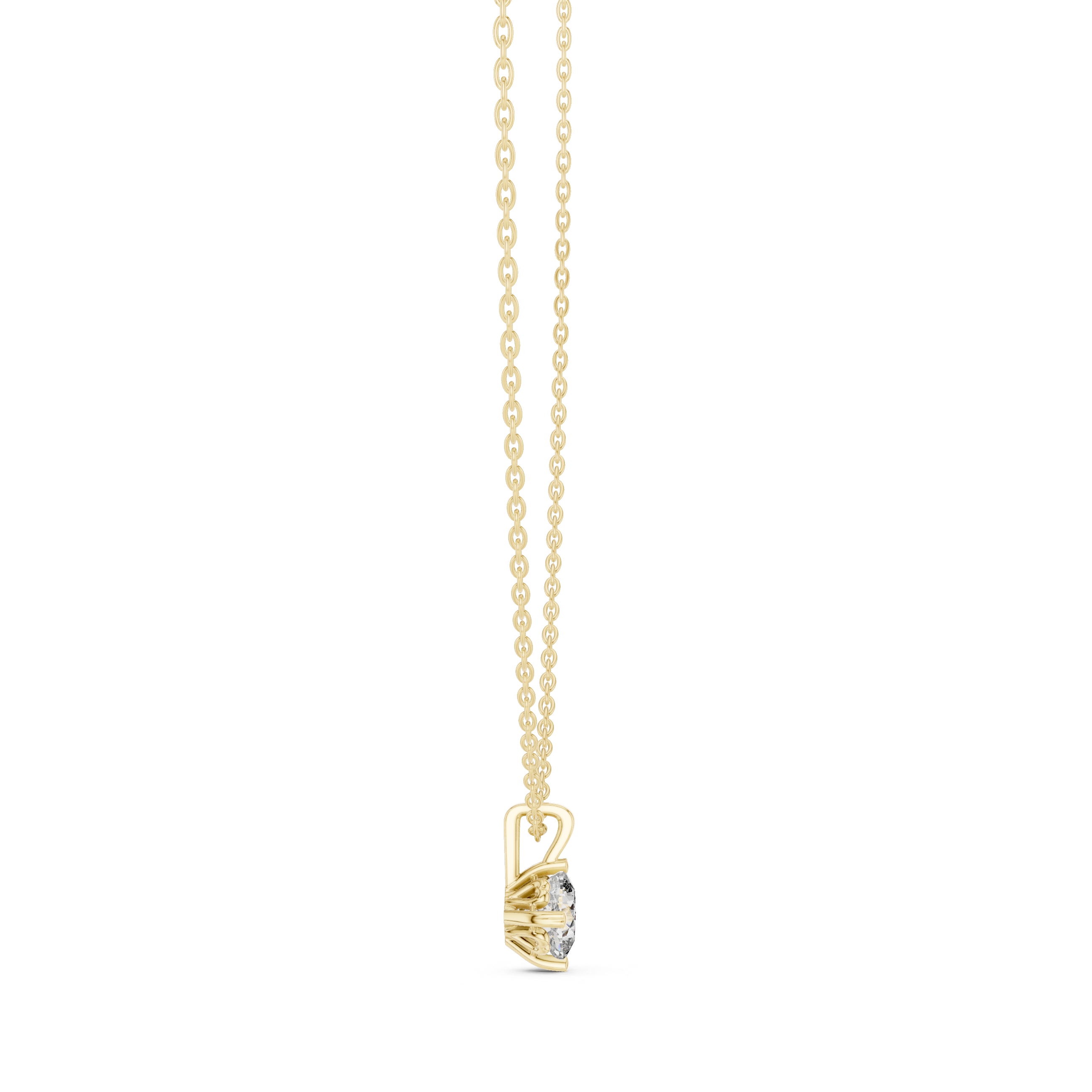 A round brilliant-cut diamond solitaire pendant.