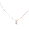 round brilliant-cut diamond solitaire pendant in a six-prong setting.