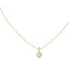 round brilliant-cut diamond solitaire pendant in a six-prong setting.