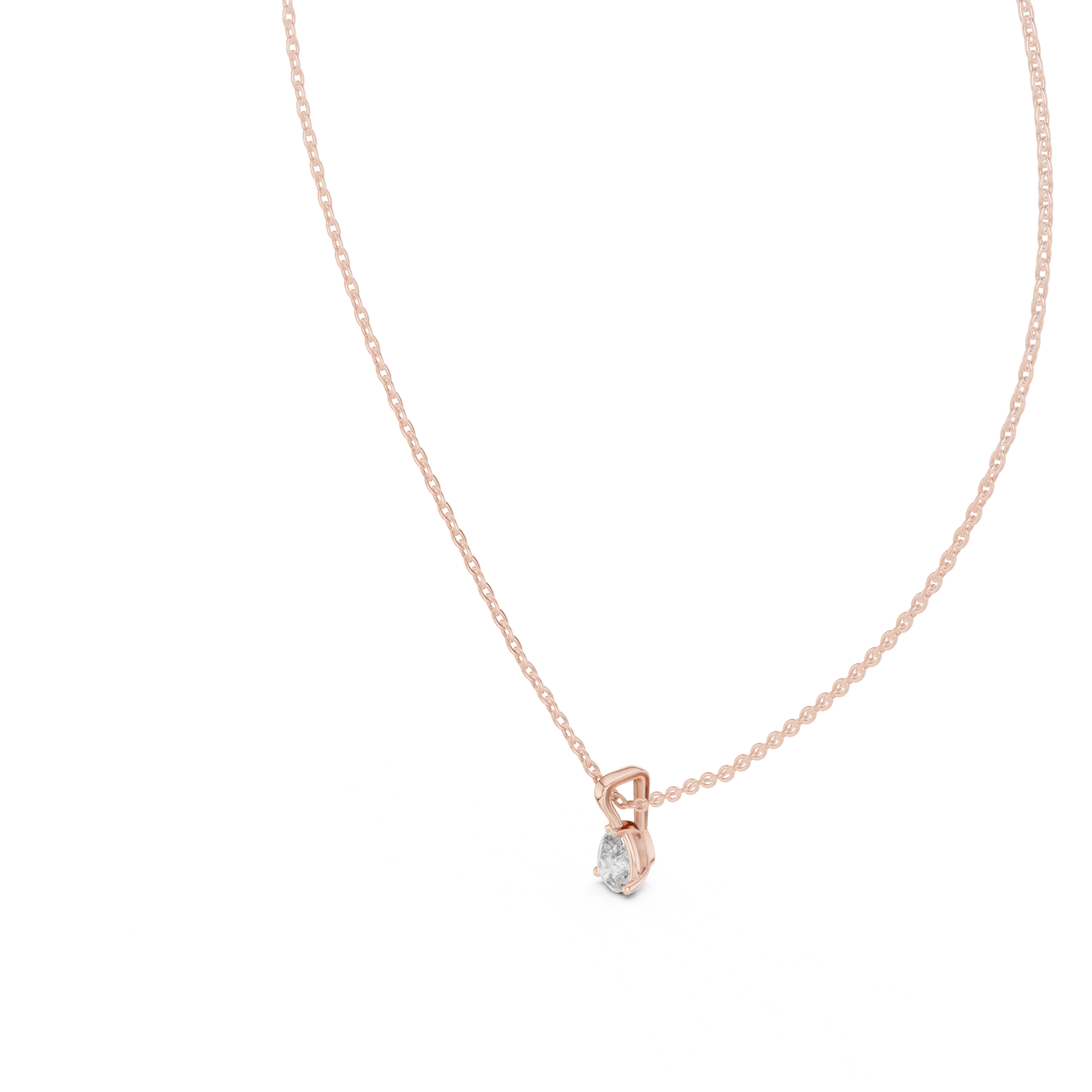 Brilliant pear-shaped diamond cradled in a minimalist