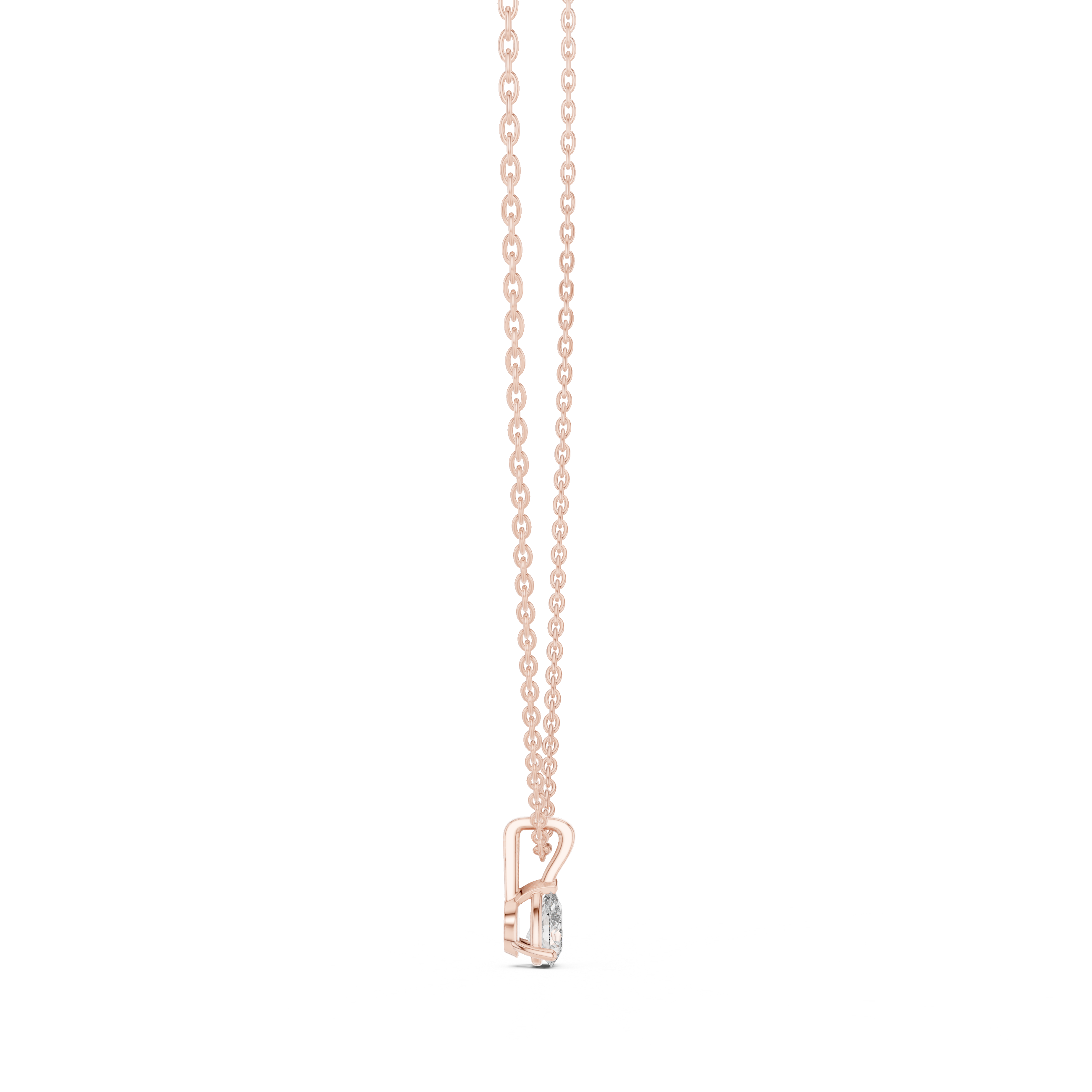 Brilliant pear-shaped diamond cradled in a minimalist