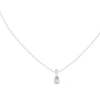 Brilliant pear-shaped diamond cradled in a minimalist