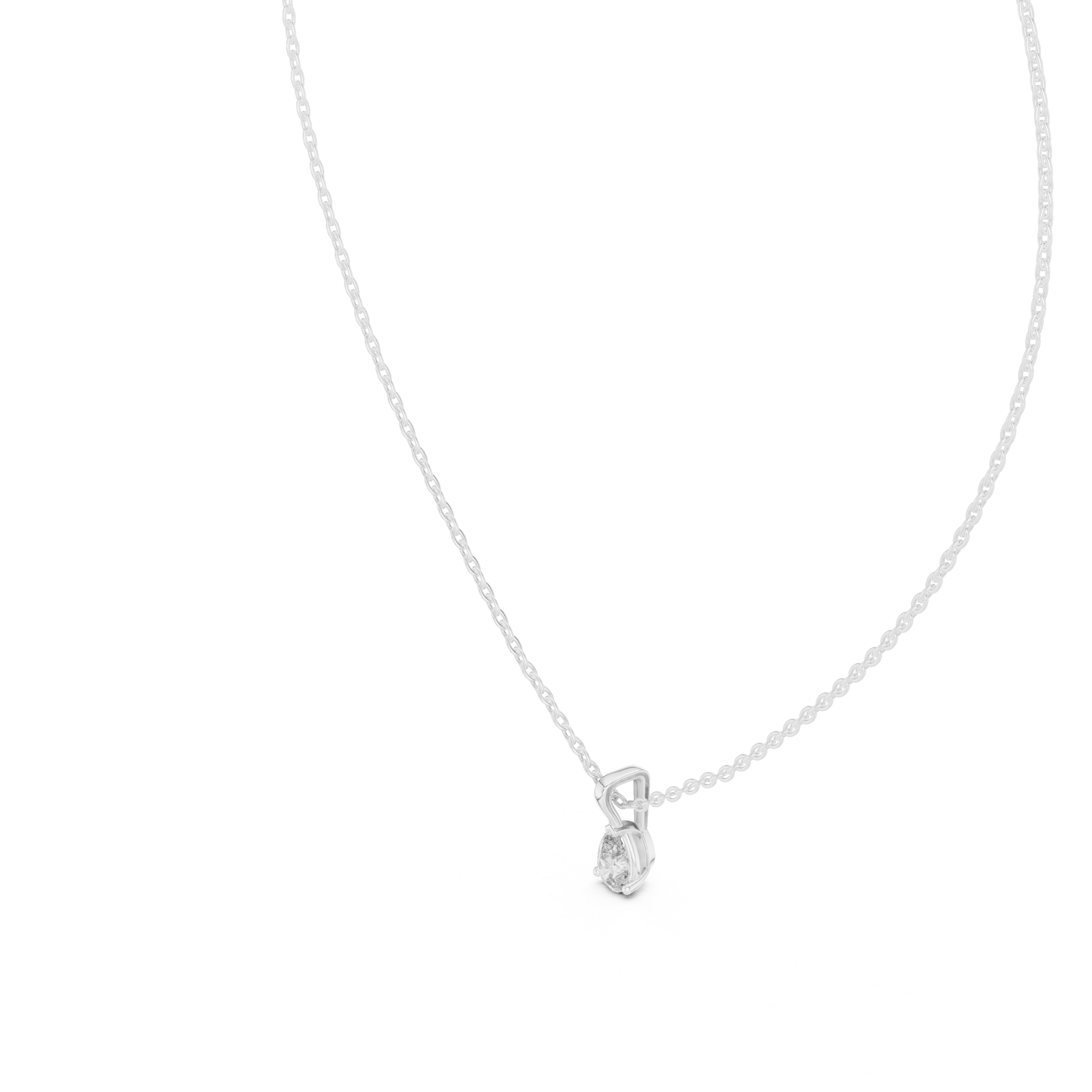 Brilliant pear-shaped diamond cradled in a minimalist