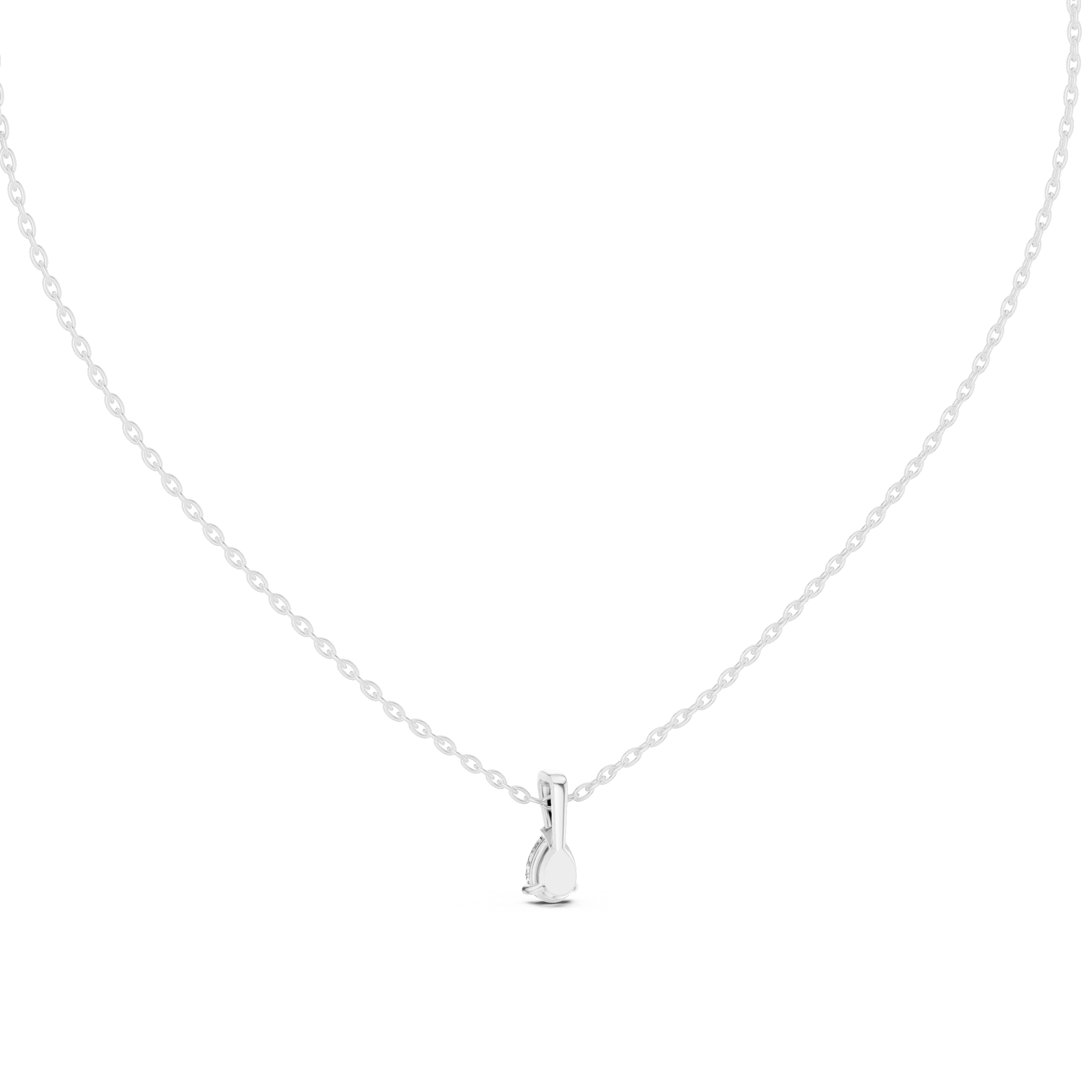 Brilliant pear-shaped diamond cradled in a minimalist