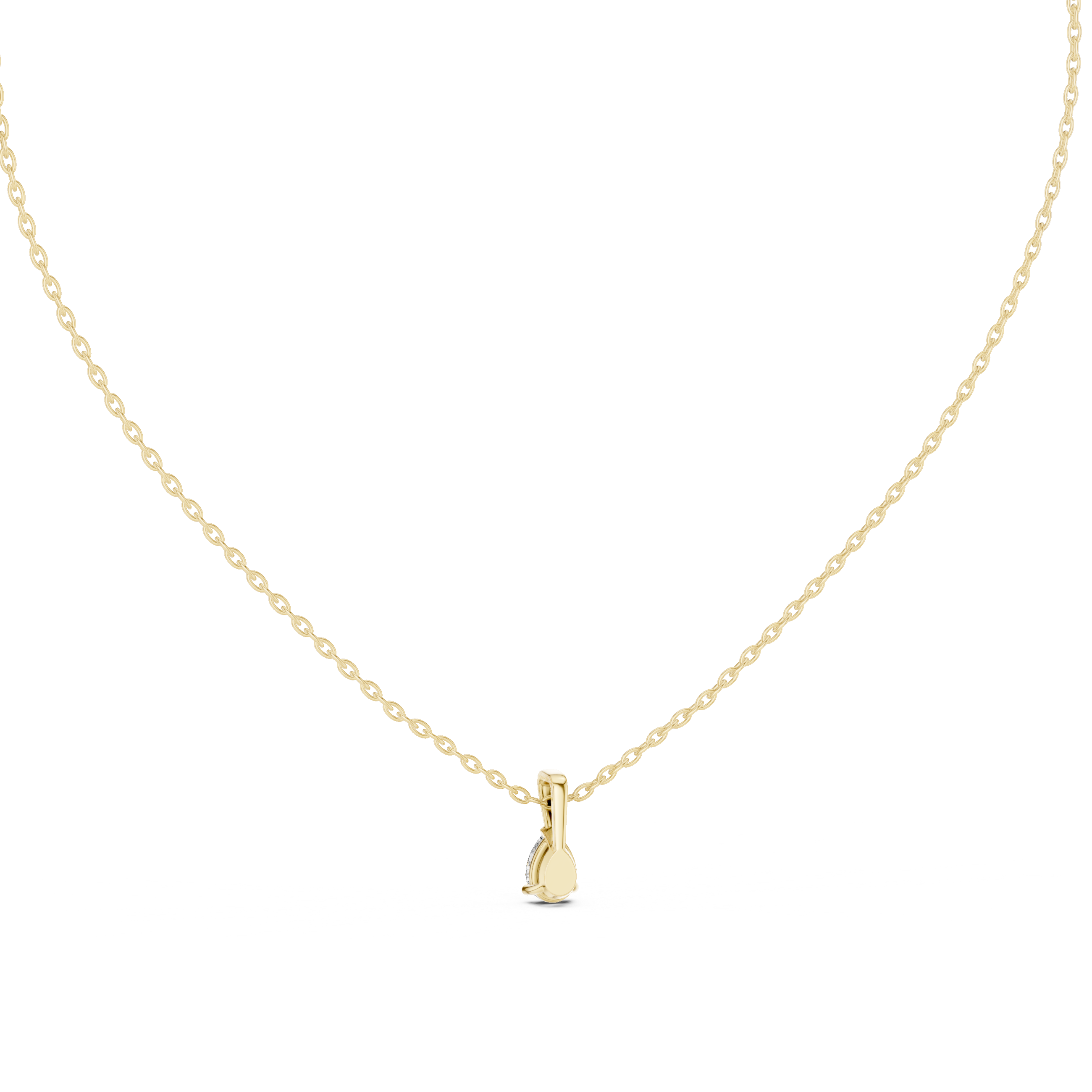 Brilliant pear-shaped diamond cradled in a minimalist