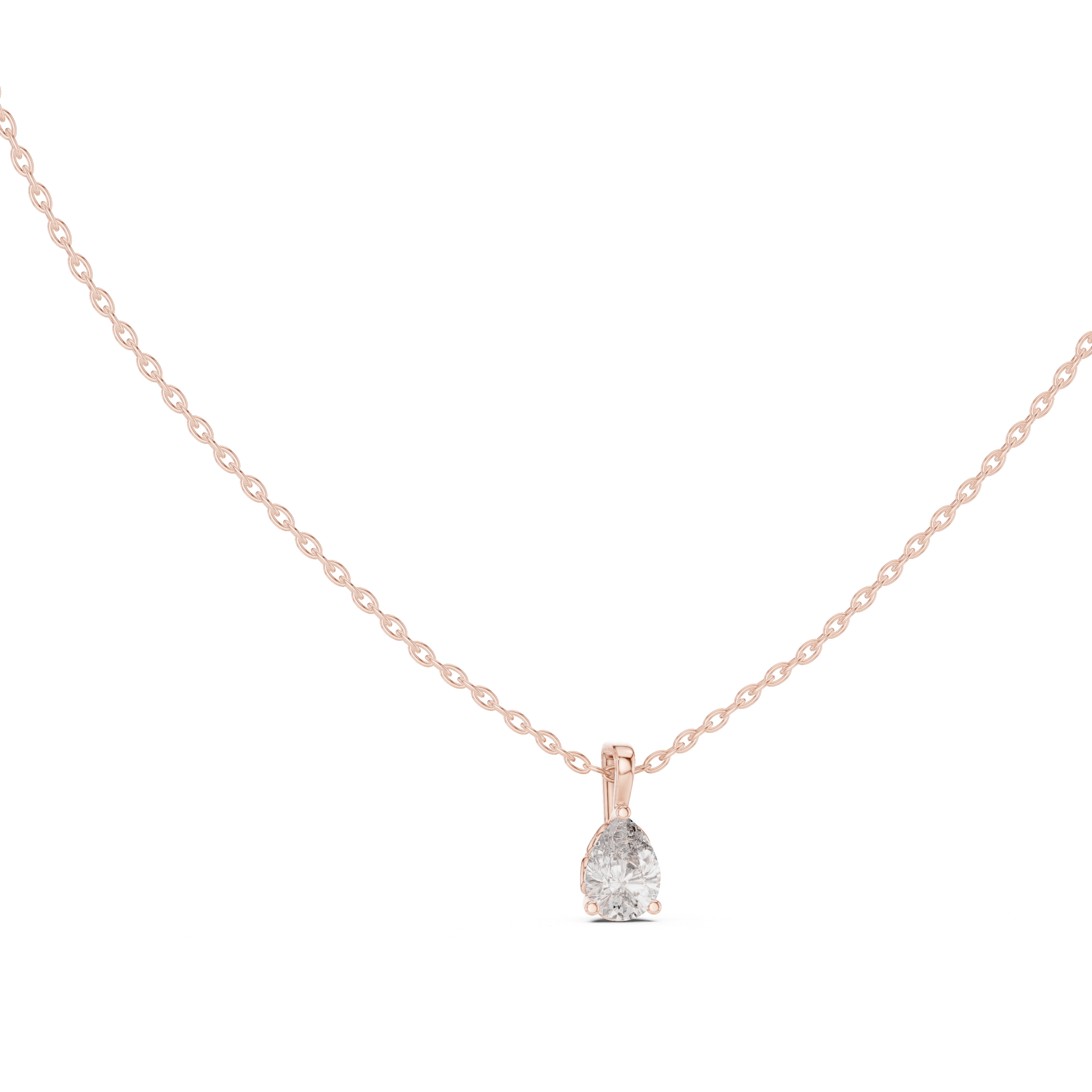 Radiant pear-shaped diamond pendant