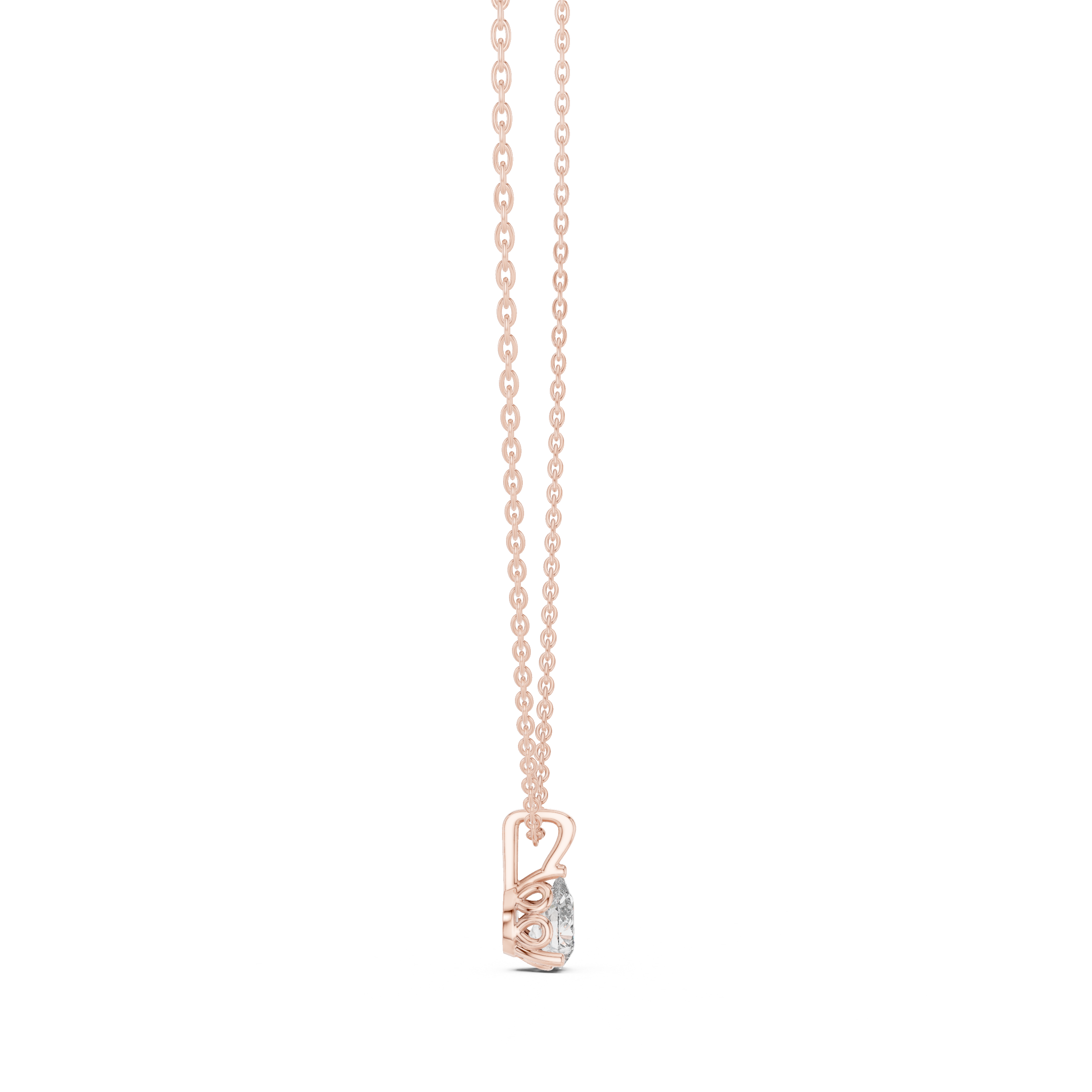 Radiant pear-shaped diamond pendant
