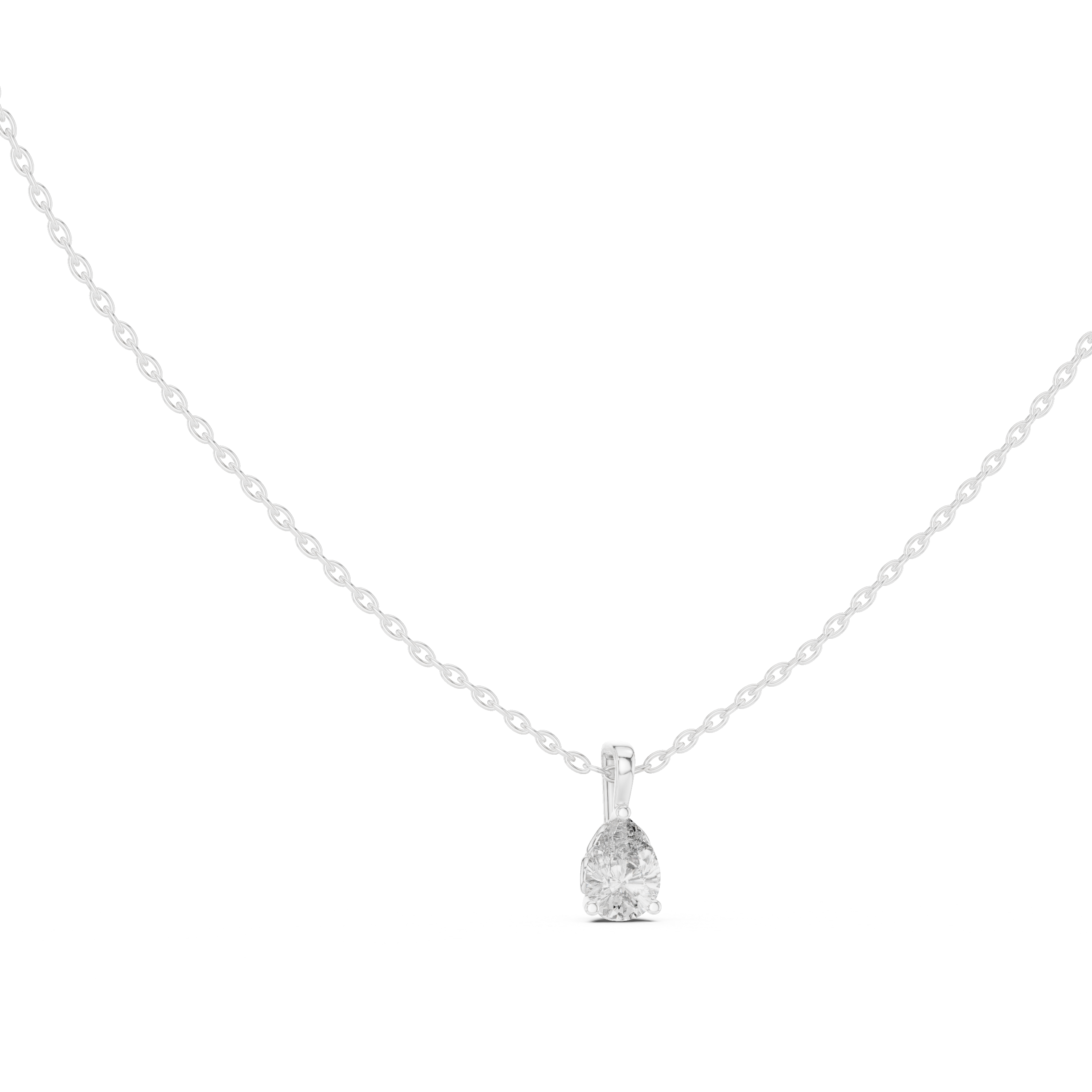Radiant pear-shaped diamond pendant