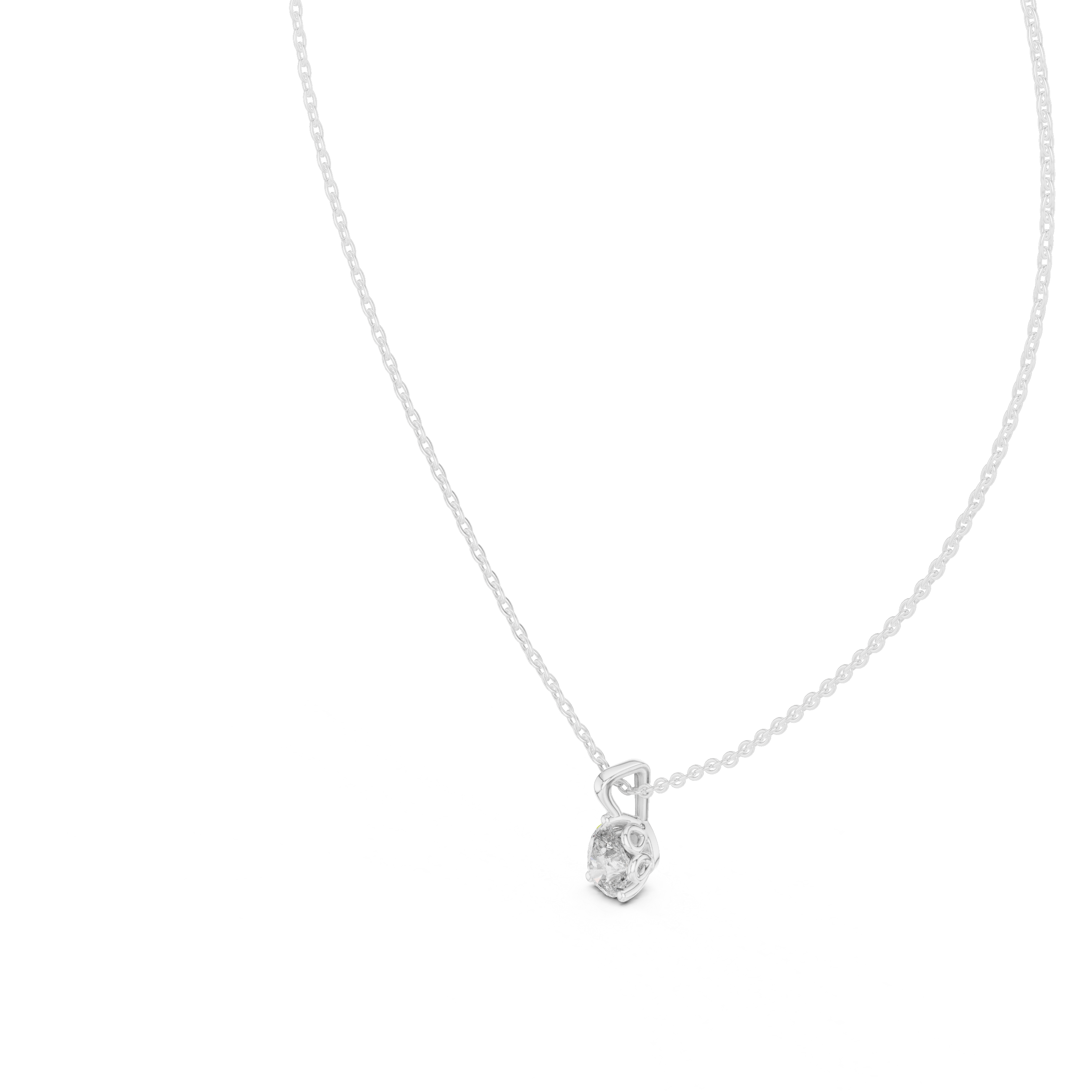 Radiant pear-shaped diamond pendant